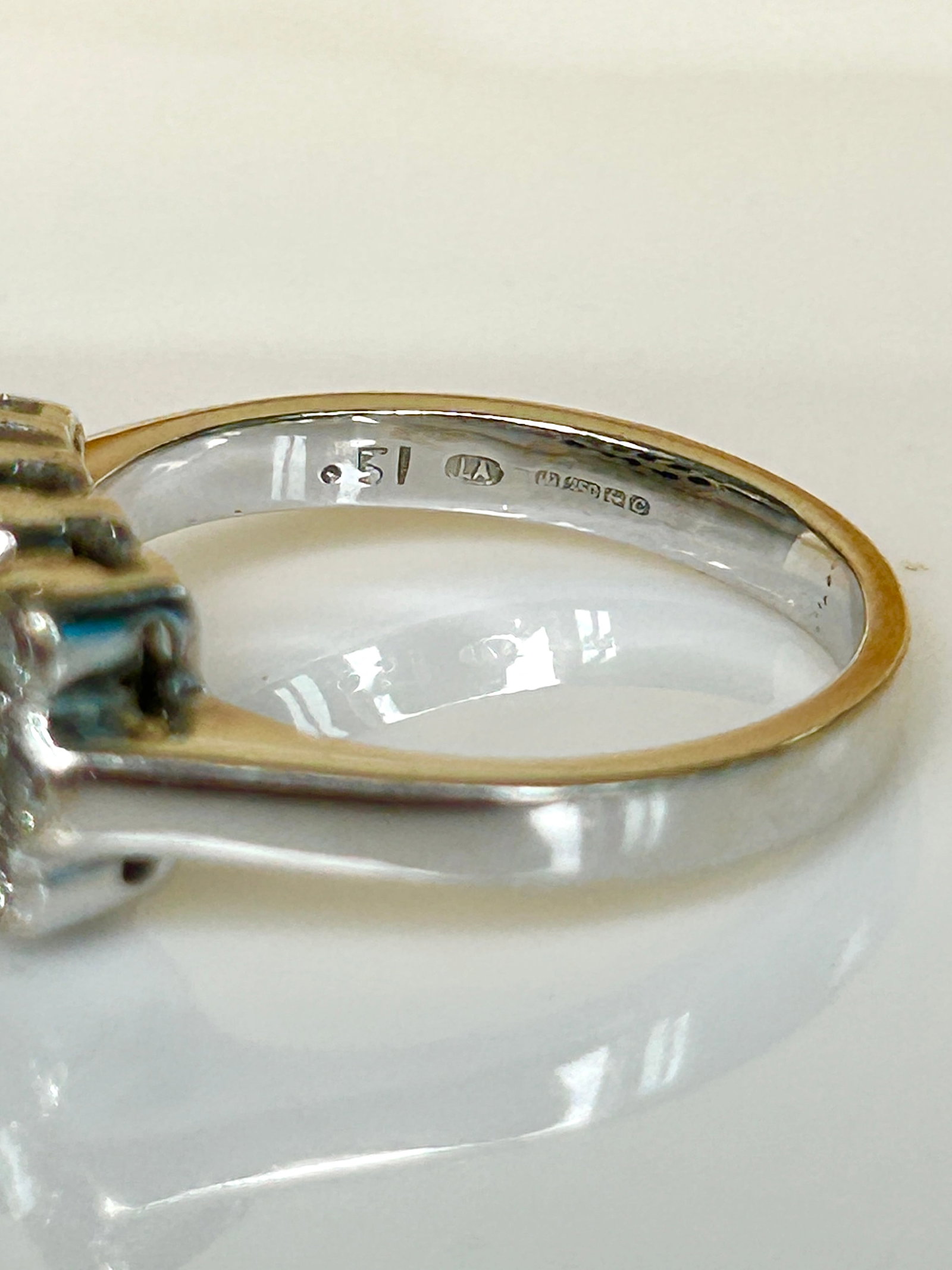 chunky 18ct white gold sapphire and diamond ring - 5