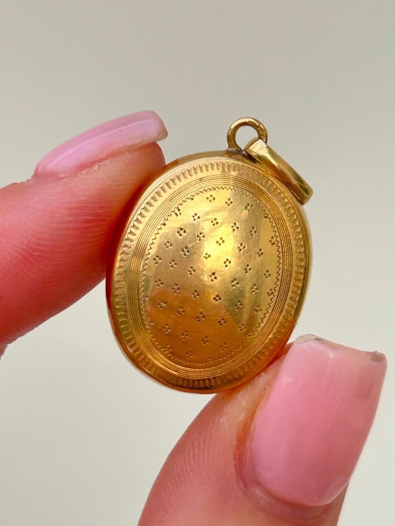 Antique 15ct Gold Pink Tourmaline and Pearl Pendant - 5
