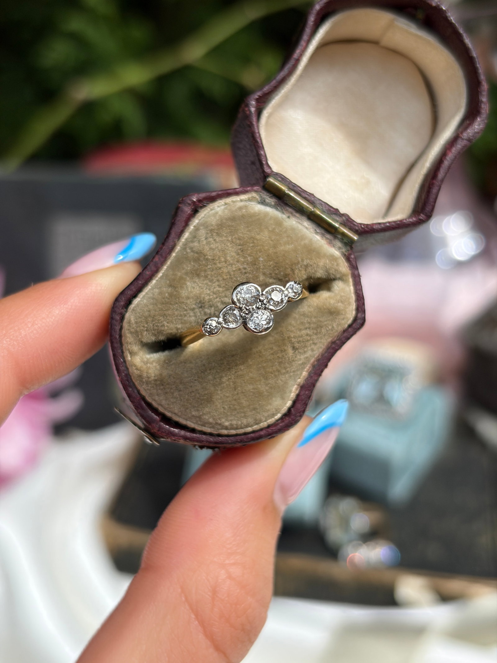 Antique Art Deco Era 18ct Yellow Gold Diamond Ring - 3