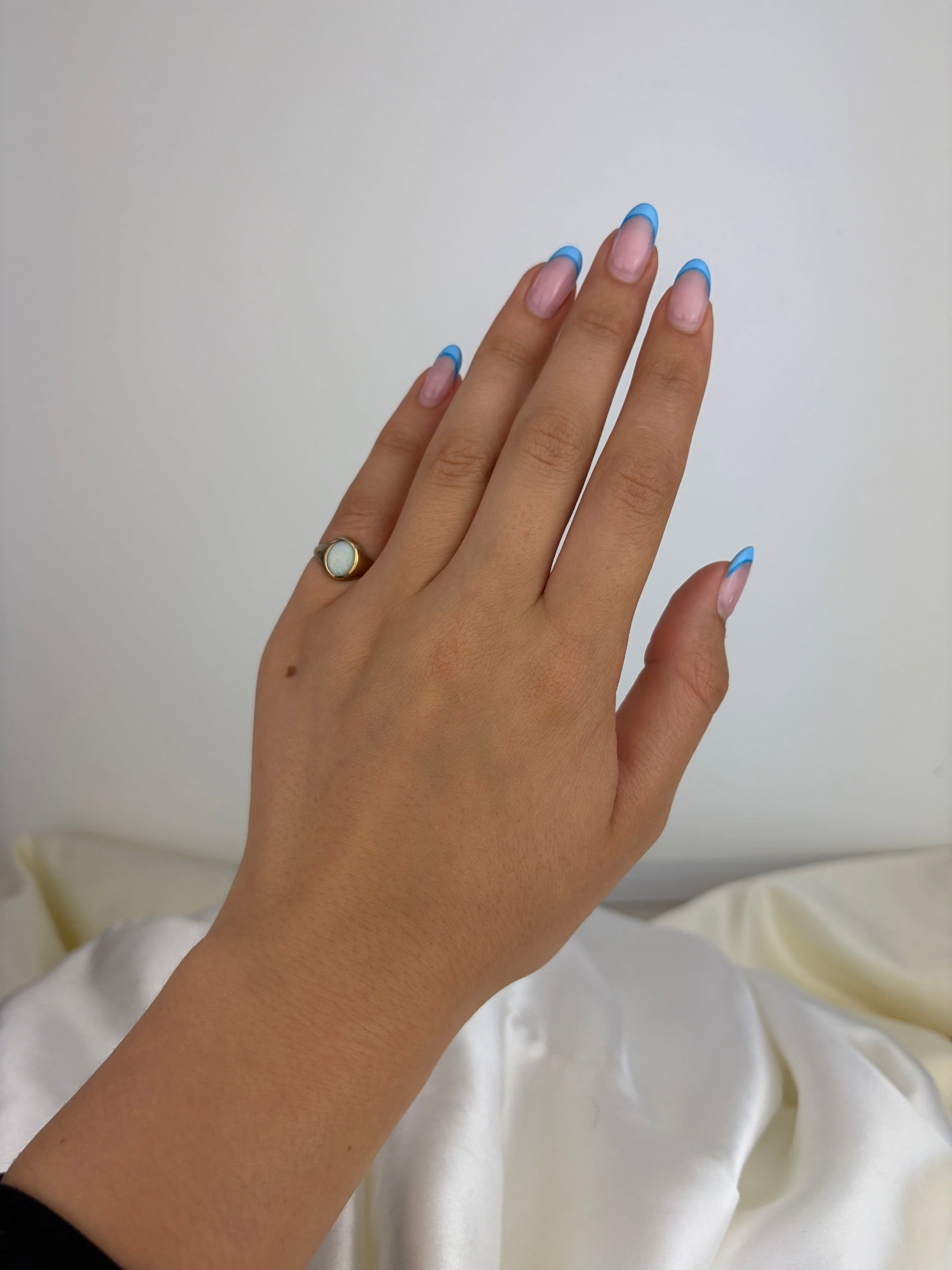 Small Size Opal Signet Ring in 9ct Yellow Gold - 7