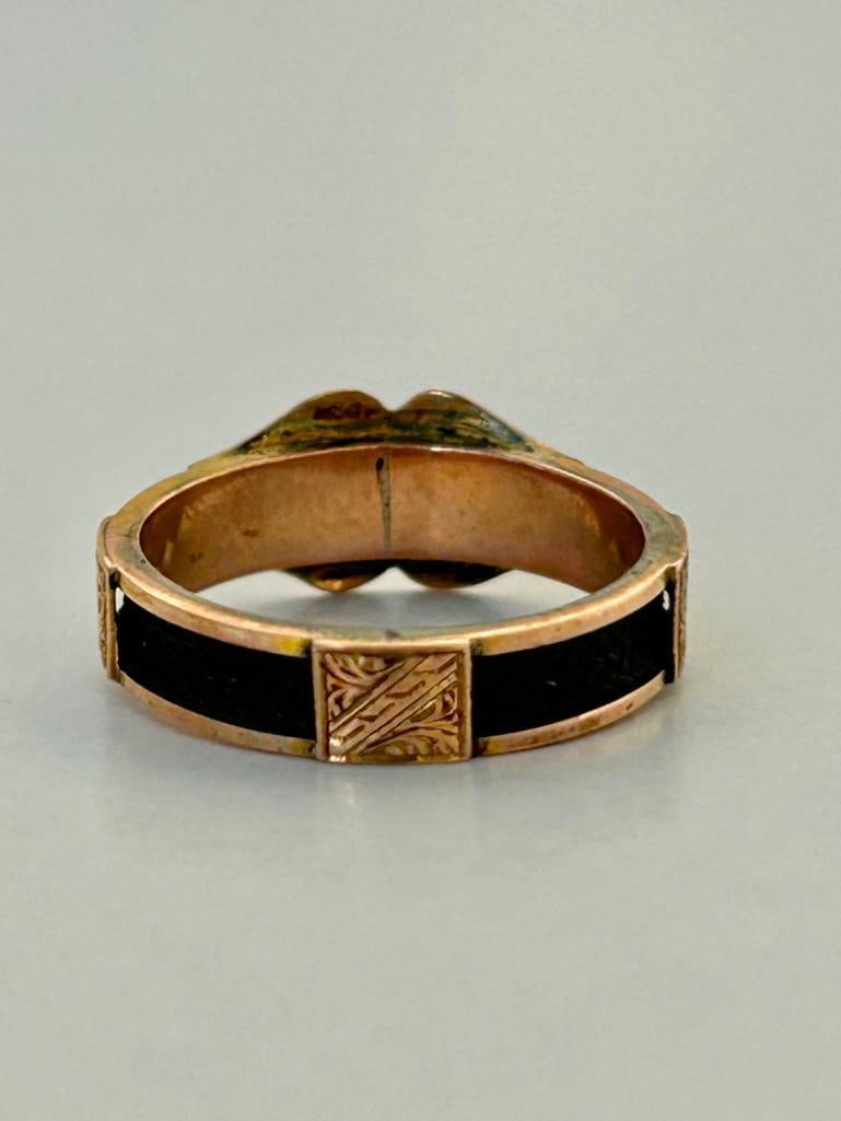 Antique Gold Mourning Band Ring - 3