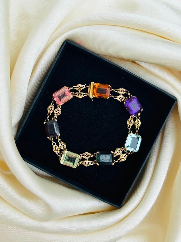 Vintage Gold Multi Stone Bracelet - 3