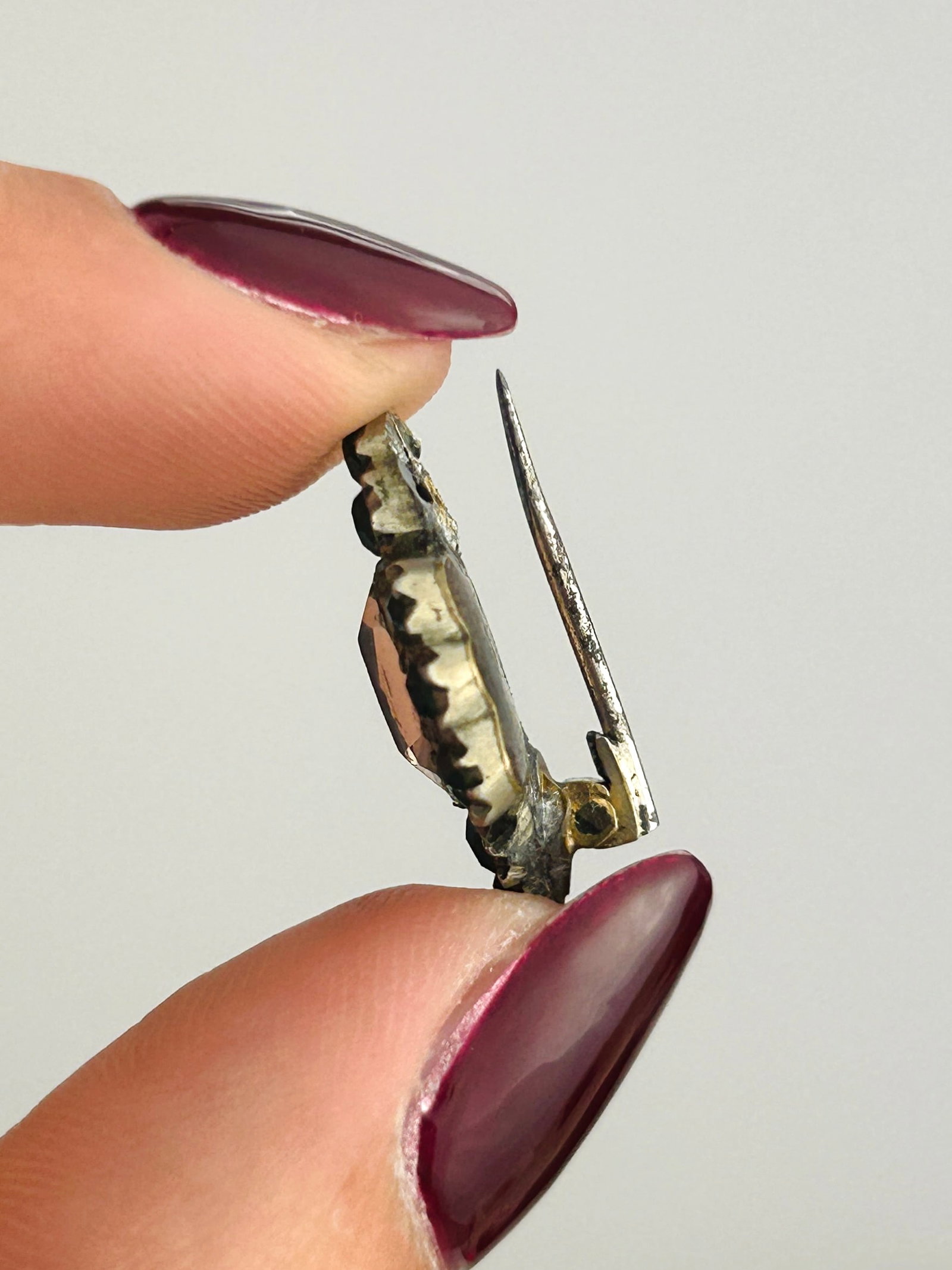 Antique Green and White Paste Brooch - 6