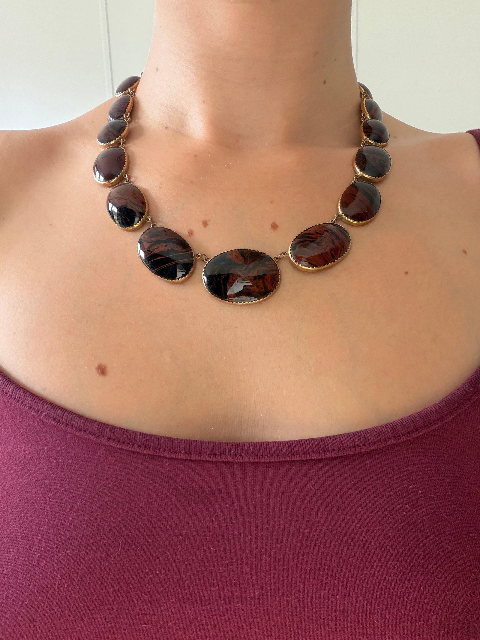 Incredible Antique Agate Riviere Necklace - 4