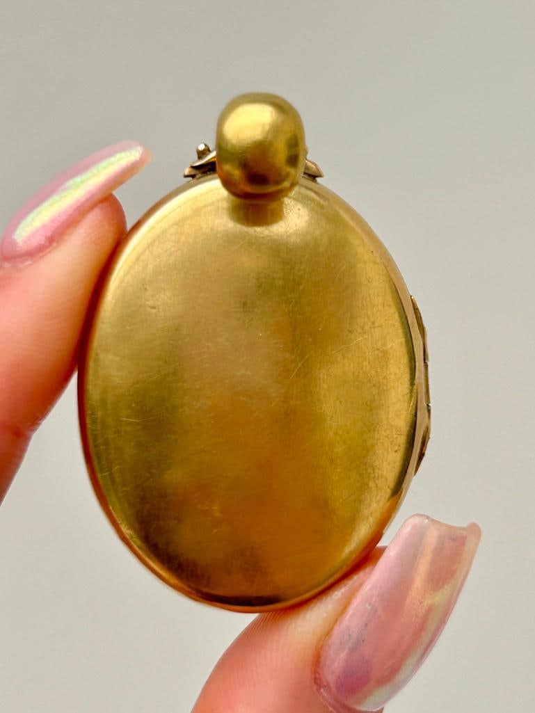 Large Antique 18ct Yellow Gold Ruby Locket Pendant - 2