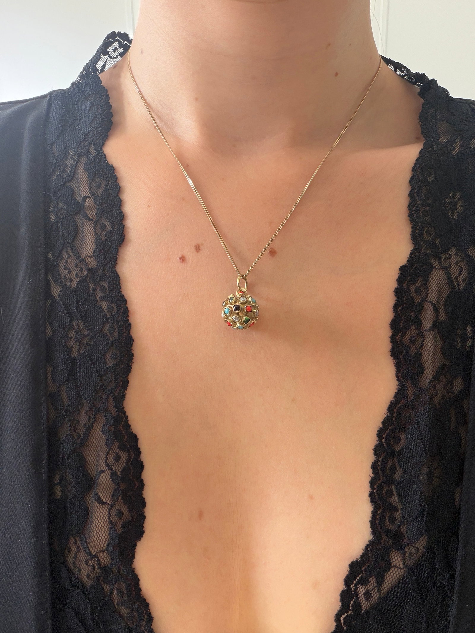Vintage 9ct Yellow Gold Multi-Gem Sputnik Pendant - 2