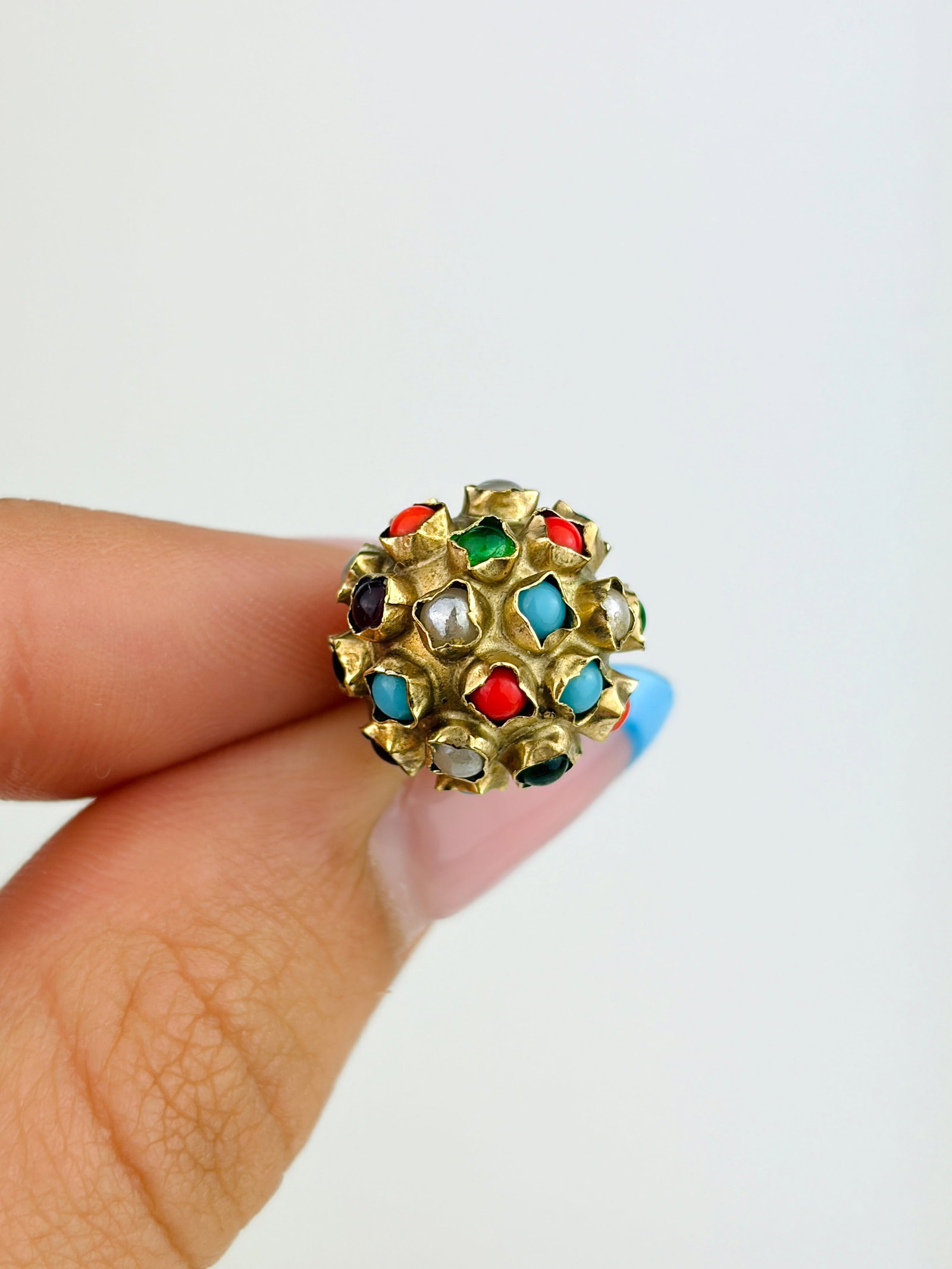 Vintage 9ct Yellow Gold Multi-Gem Sputnik Pendant - 4