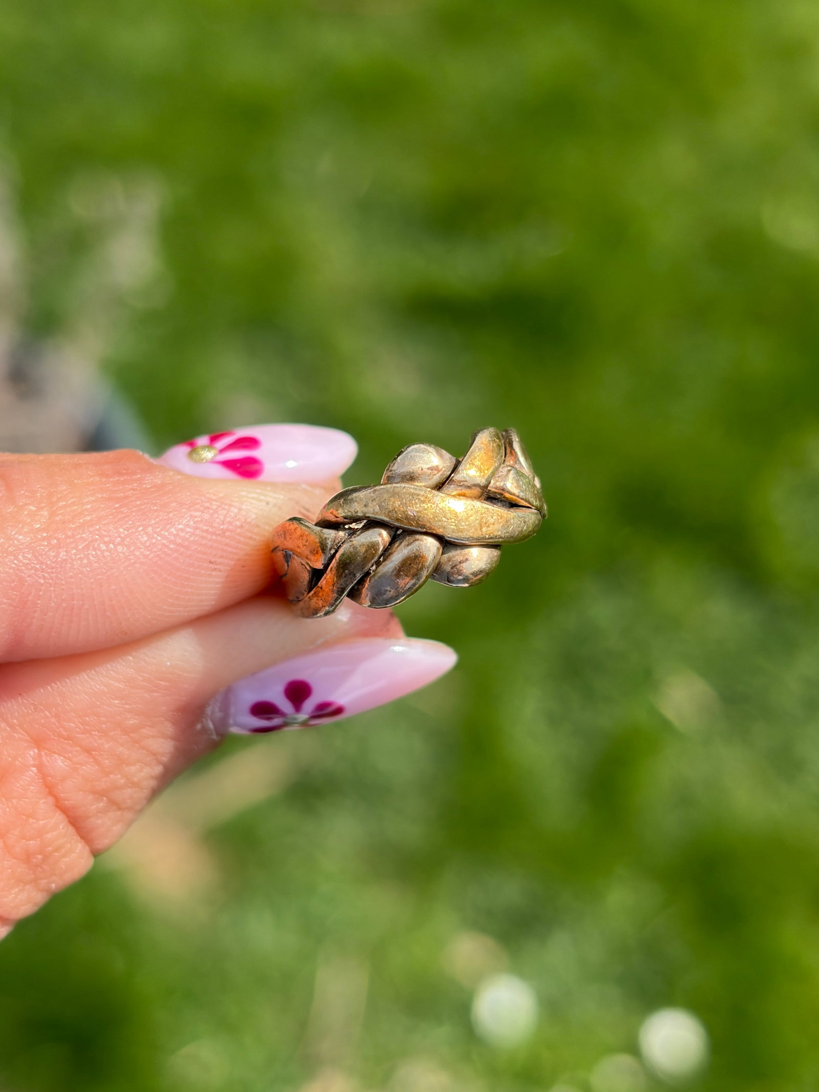 VINTAGE 9CT YELLOW GOLD LOVERS KNOT RING - 2