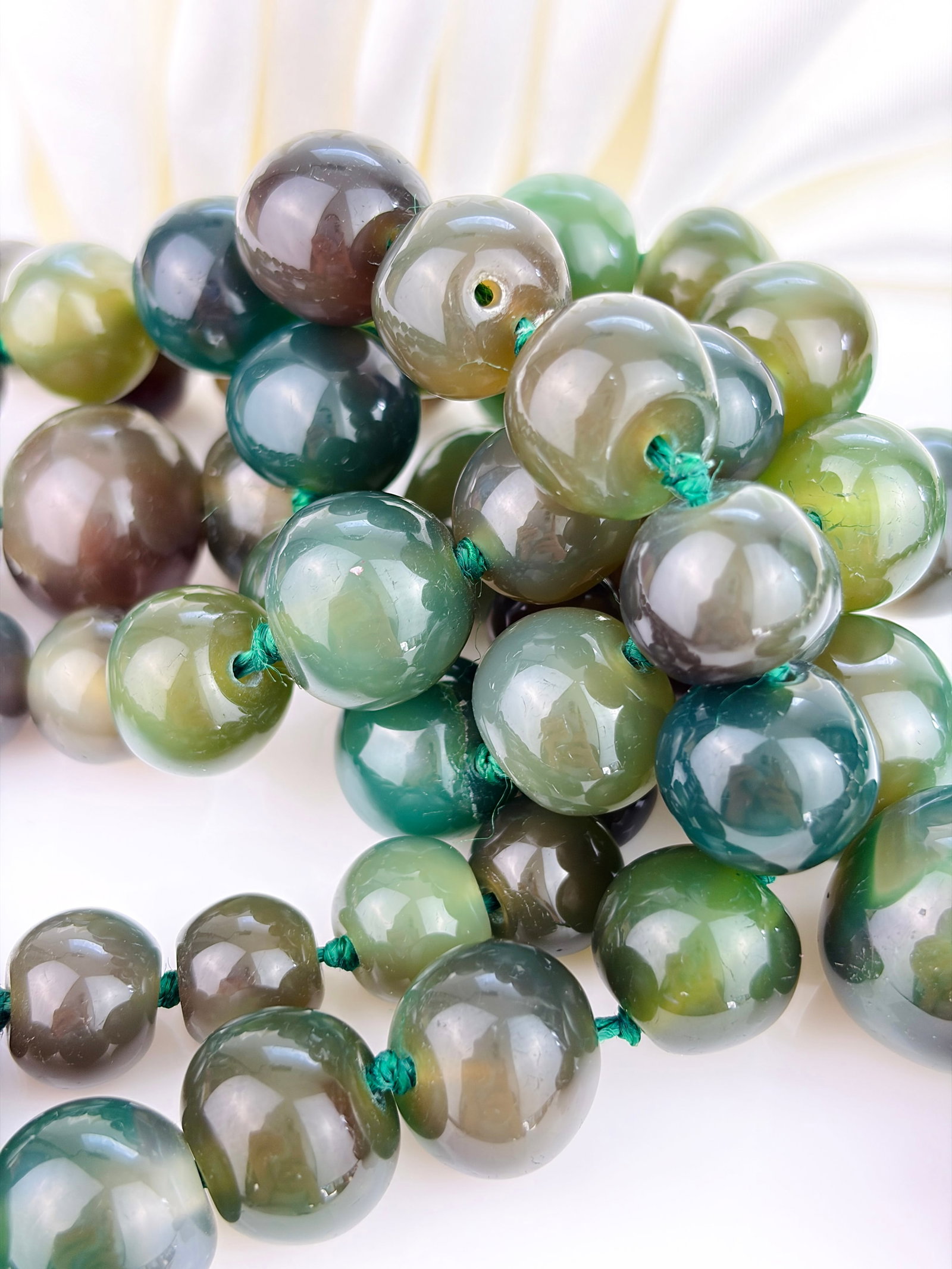 GREEN AGATE BEADED NECKLACE - 4
