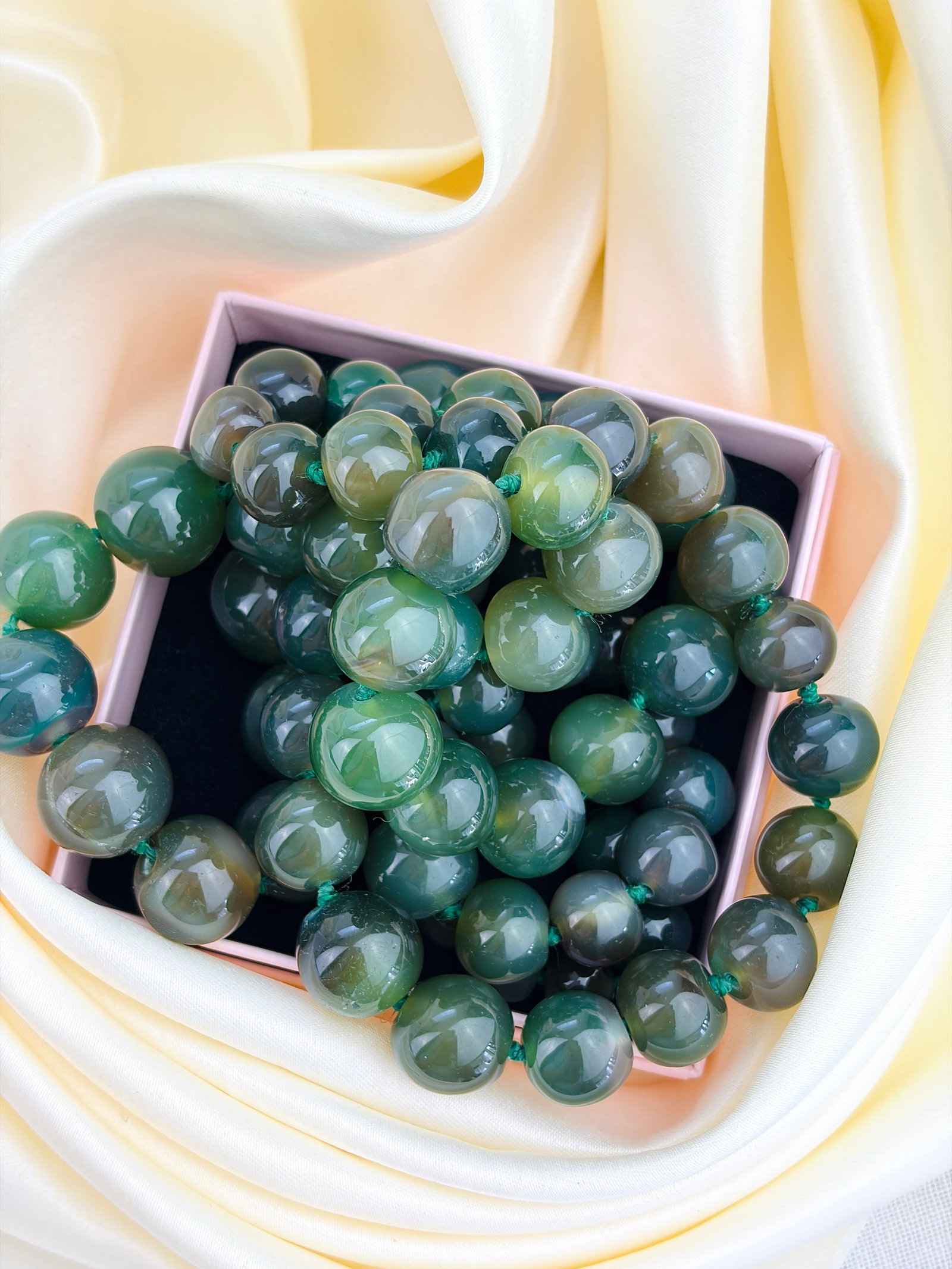 GREEN AGATE BEADED NECKLACE - 5