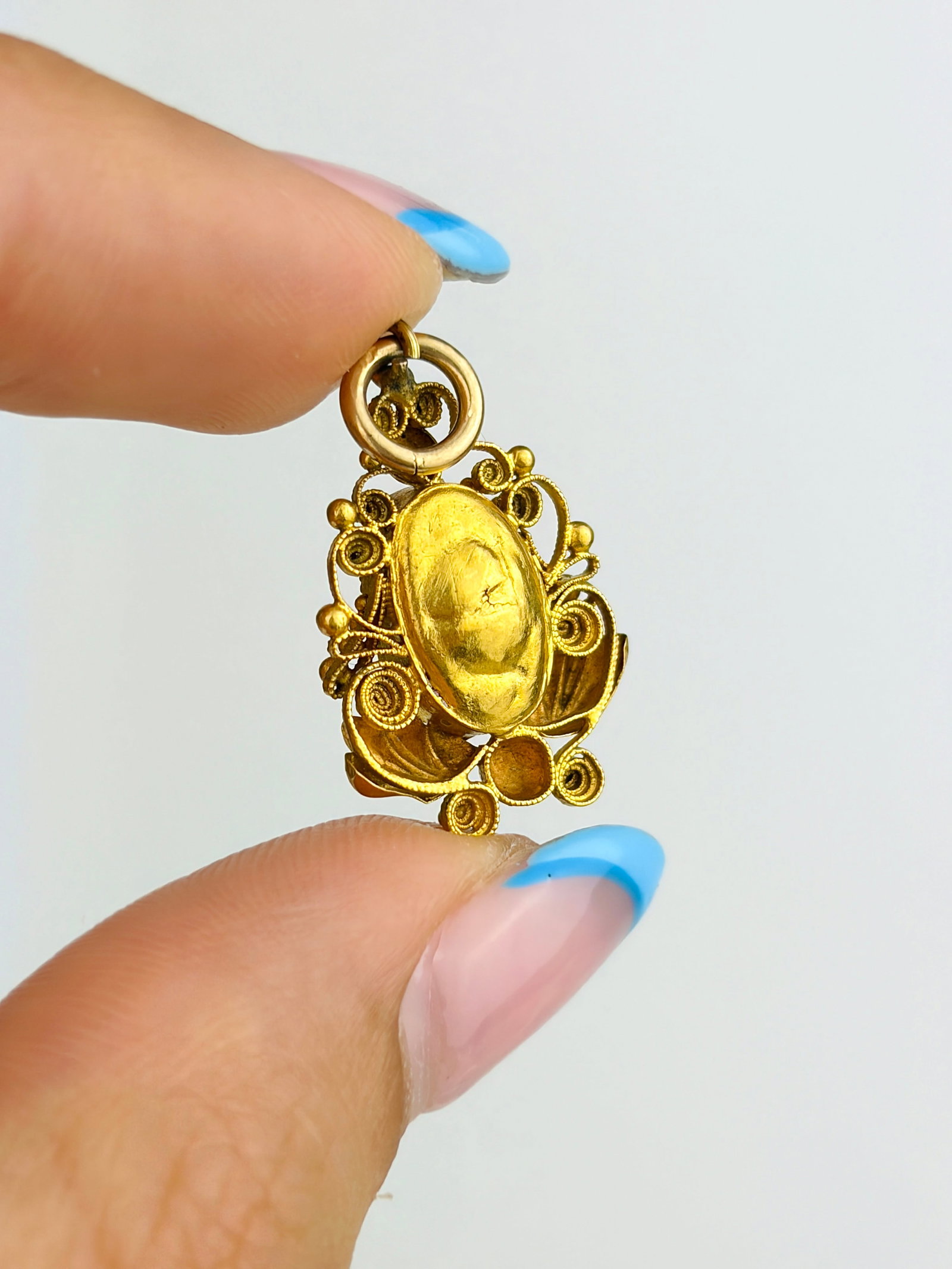 Antique Georgian Era Pink Spinel Pendant in Gold - 4