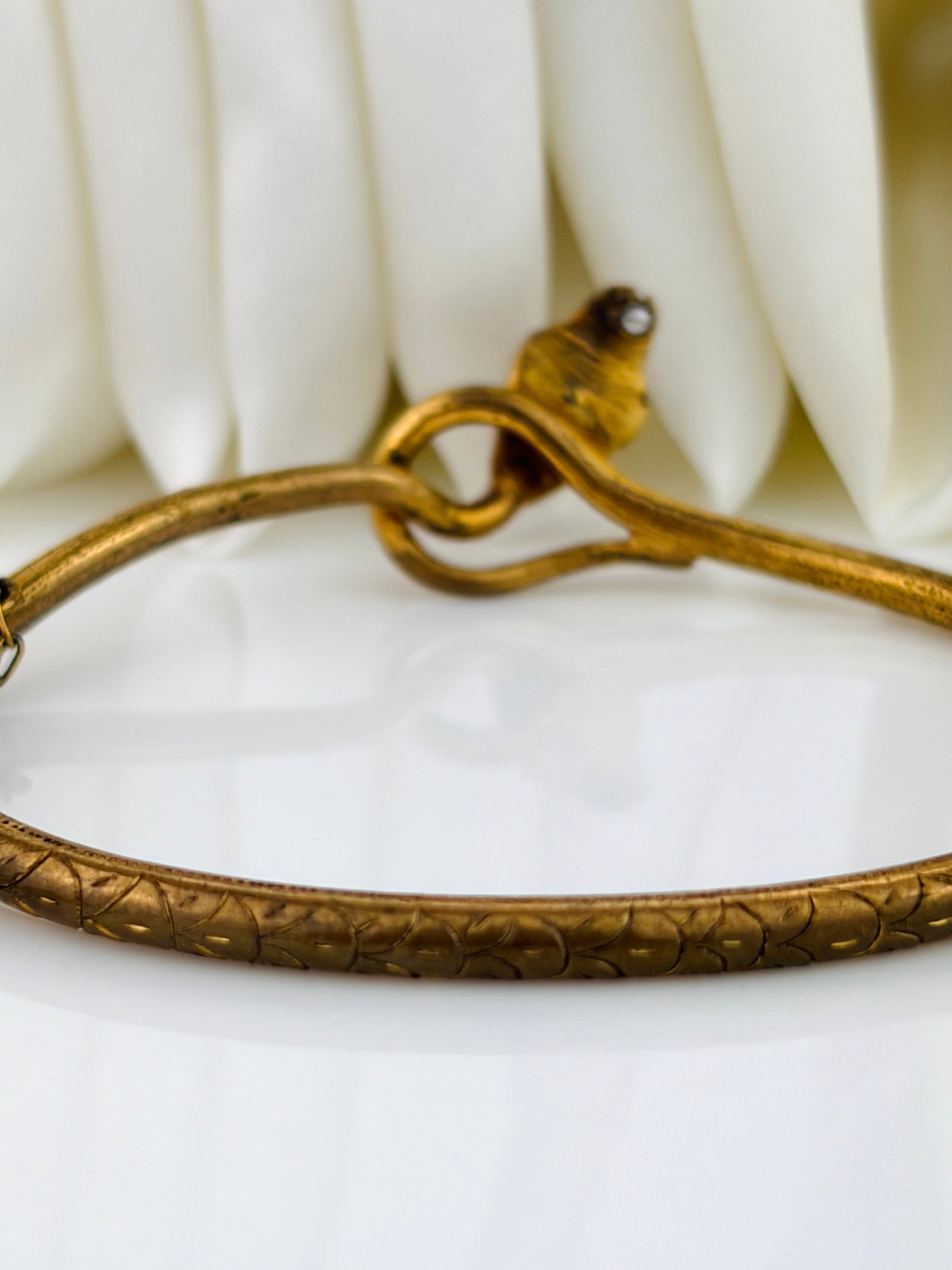 Diamond and Ruby Wrapped Snake Bangle - 7