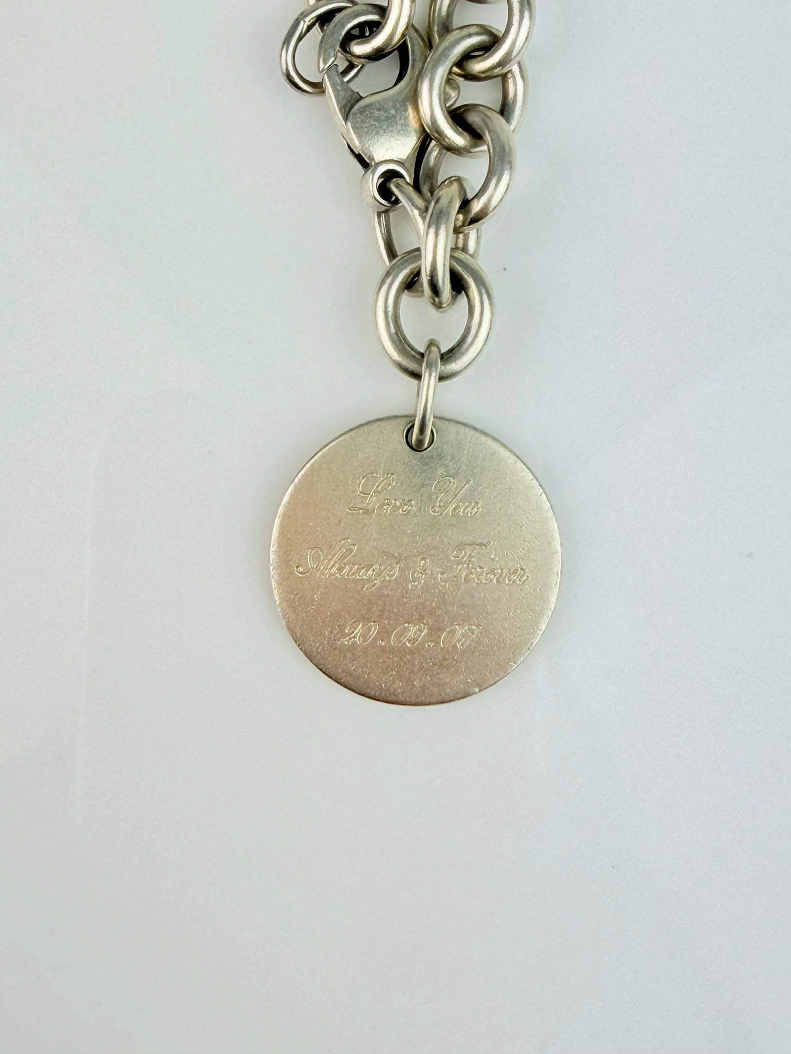 Tiffany & Co Sterling Silver Bracelet with Round Tag - 2