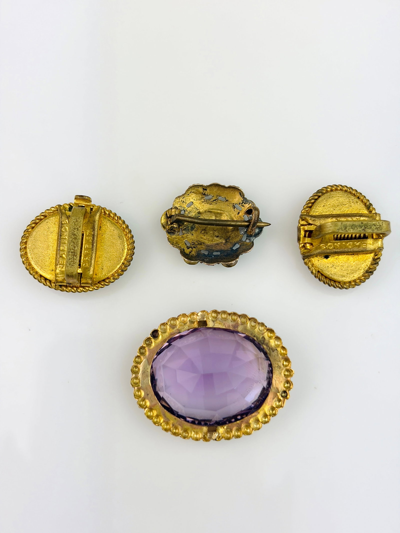 Mixed Lot - 9ct Gold Amethyst Brooch No Pin and More - 2