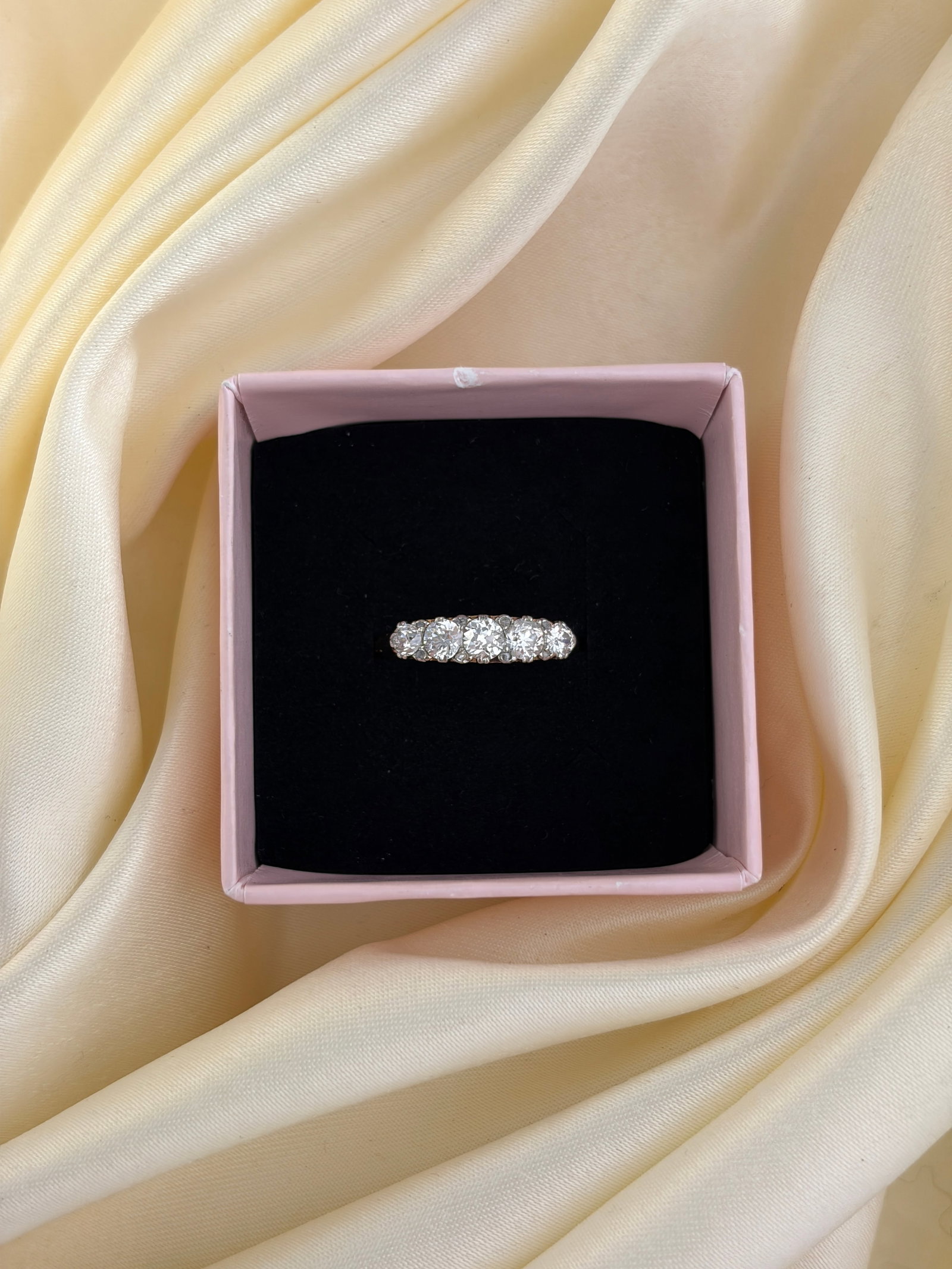 Antique 1ct Diamond 5 Stone Ring in 18ct Yellow Gold - 7