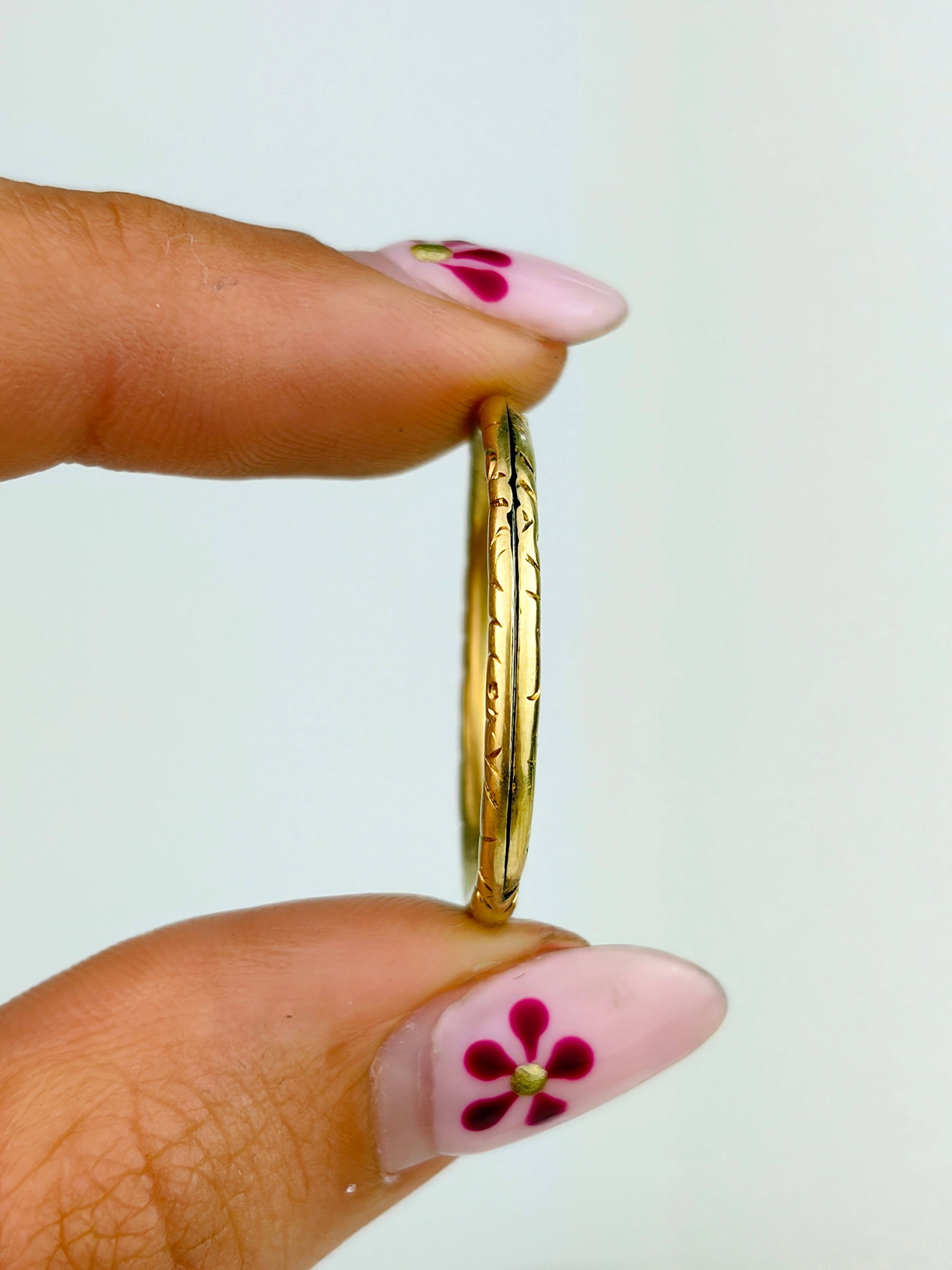 LARGE ANTIQUE GOLD SPLIT RING - 2