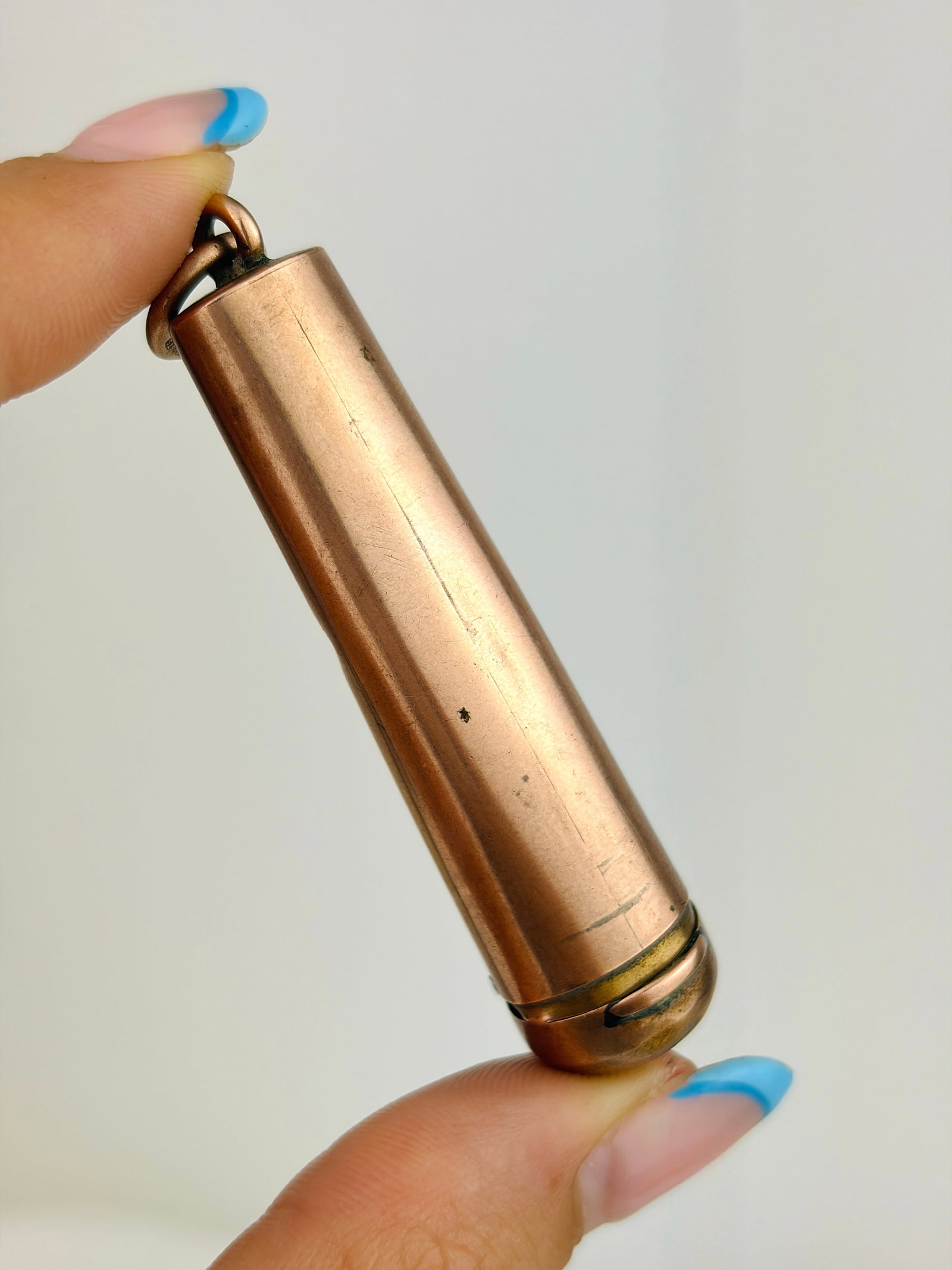 Antique 9ct Gold Amber Cheroot Cigar Holder and Case Pendant - 2