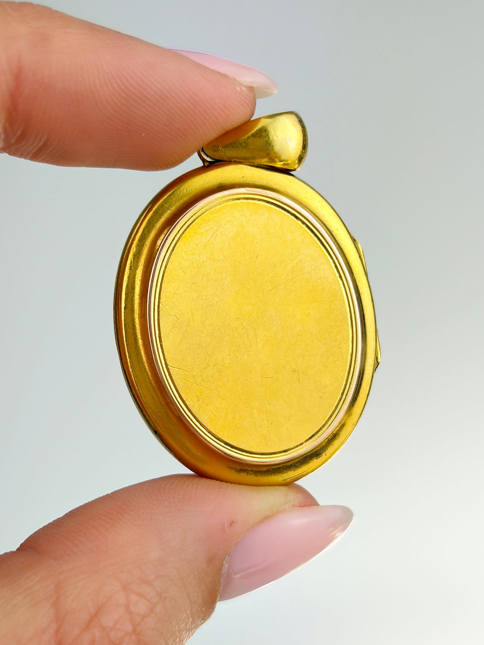 ANTIQUE 18CT YELLOW GOLD RUBY AND PEARL LOCKET PENDANT - 7