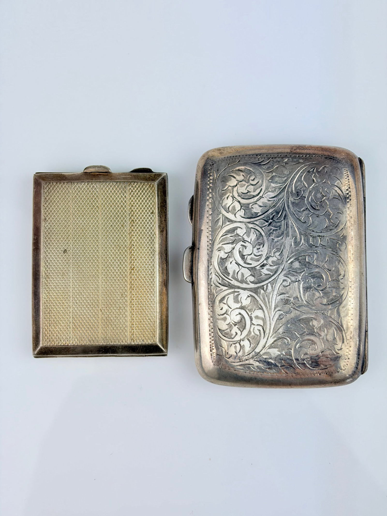 MIXED LOT 2X SILVER CIGARETTE CASES - 2