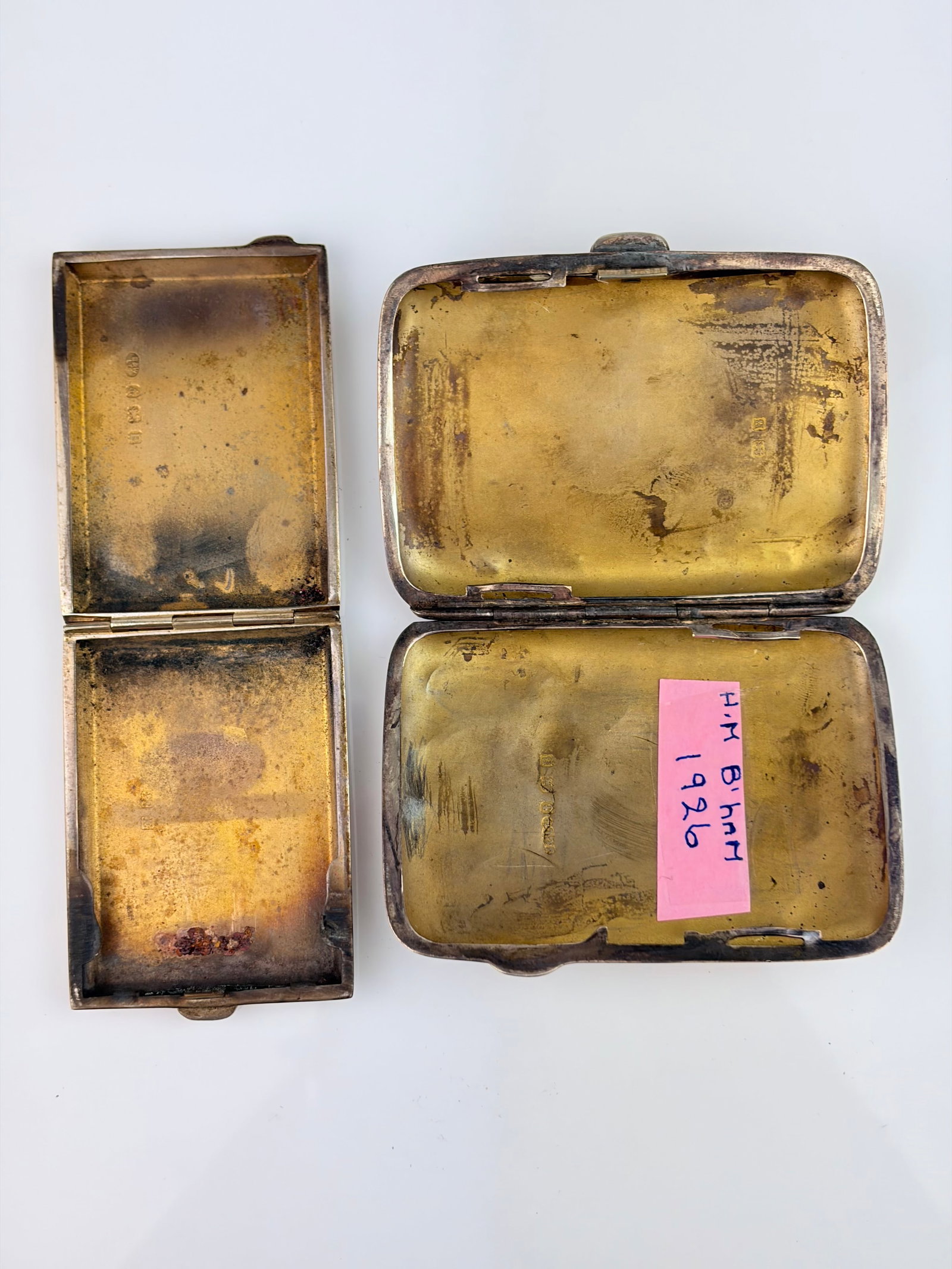 MIXED LOT 2X SILVER CIGARETTE CASES - 3
