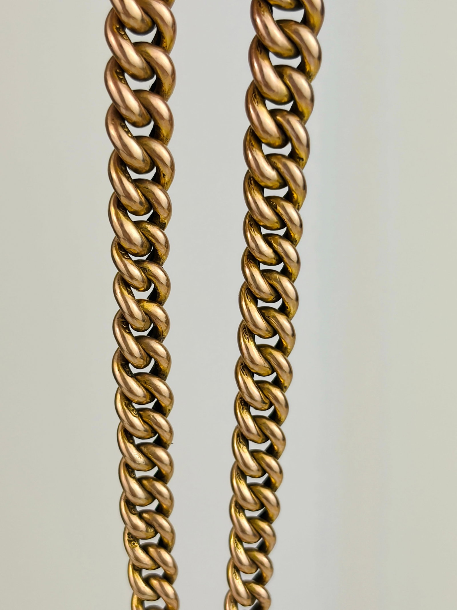 Antique 9ct Gold Double Albert Chain with Tbar, Enamel Medal - 2