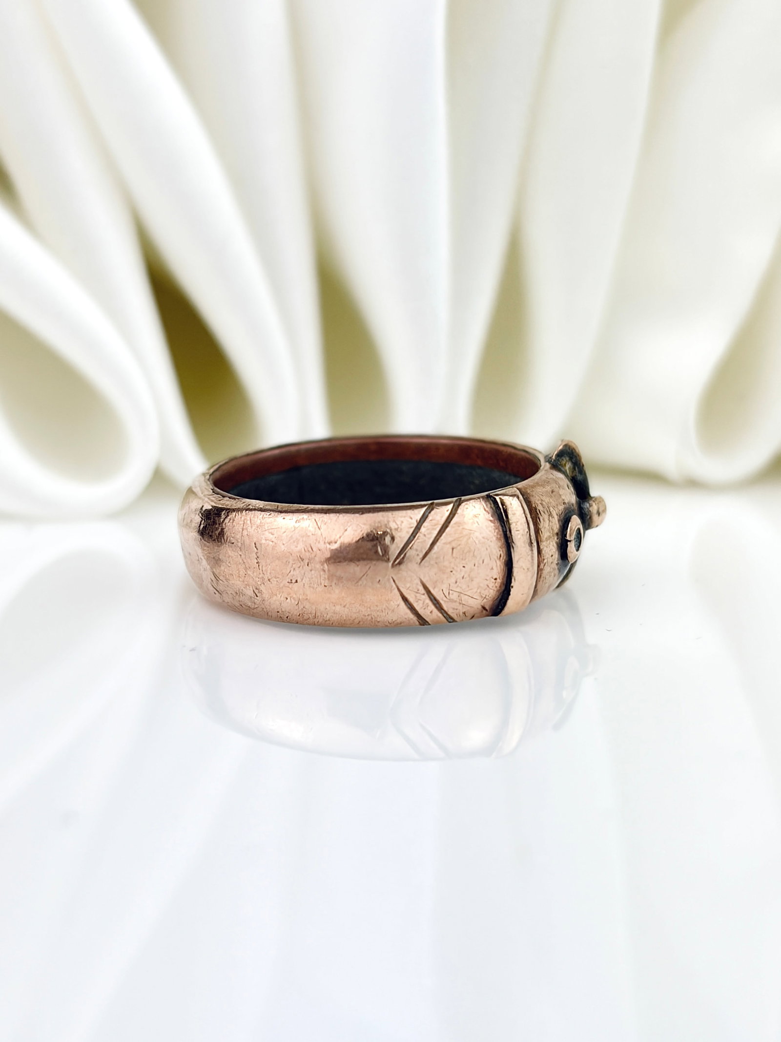 9CT GOLD FILLED BUCKLE BAND RING - 2