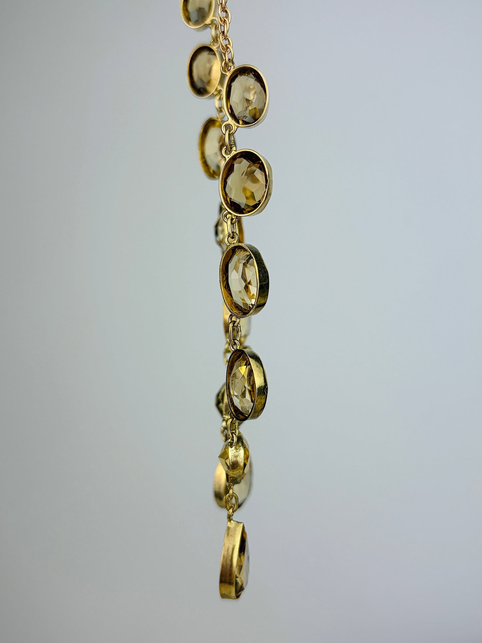 Art Deco Citrine 9ct Gold Rivière Necklace - 3