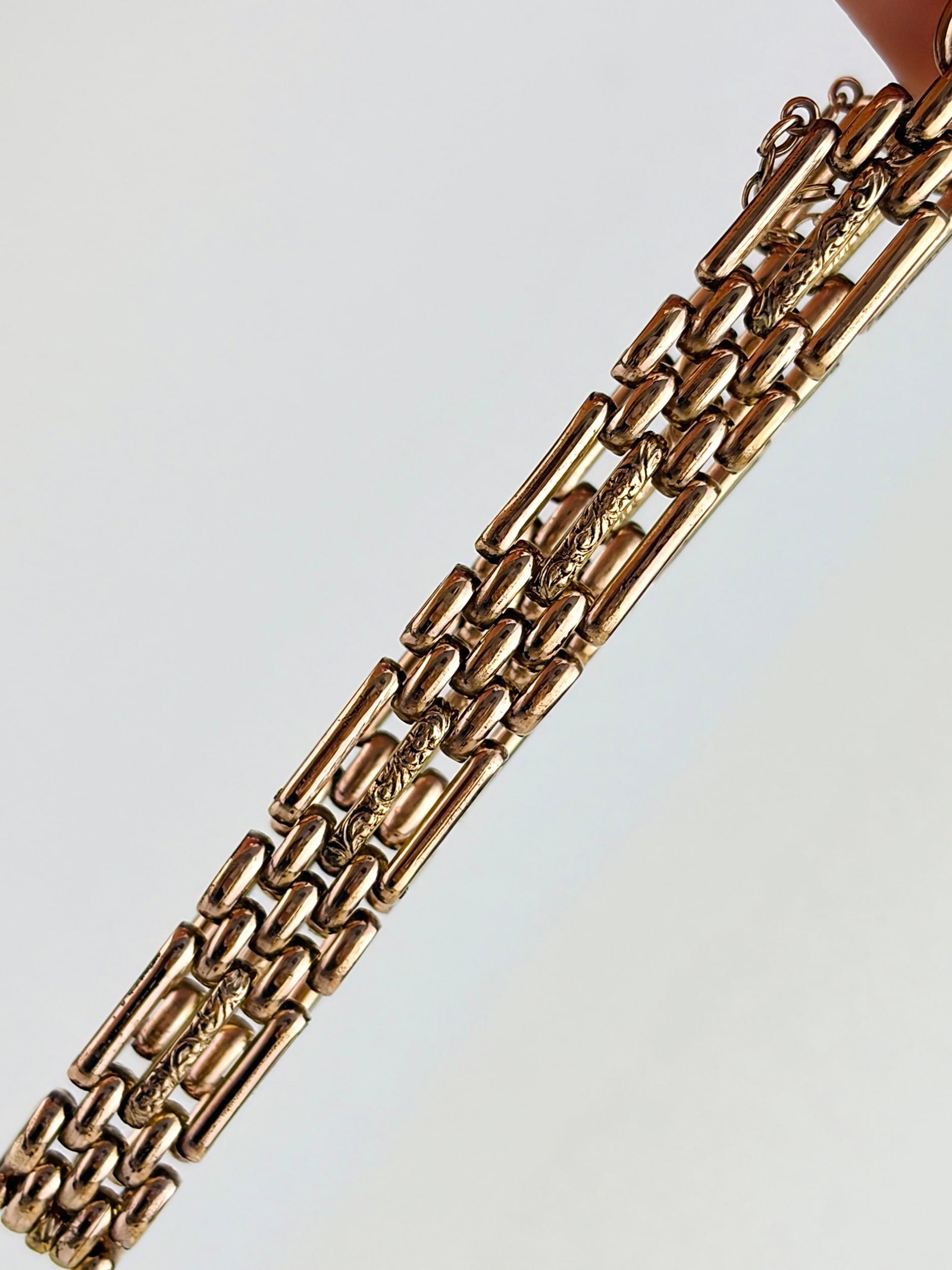 Chunky Gilt Metal Bracelet with Dogclip - 2