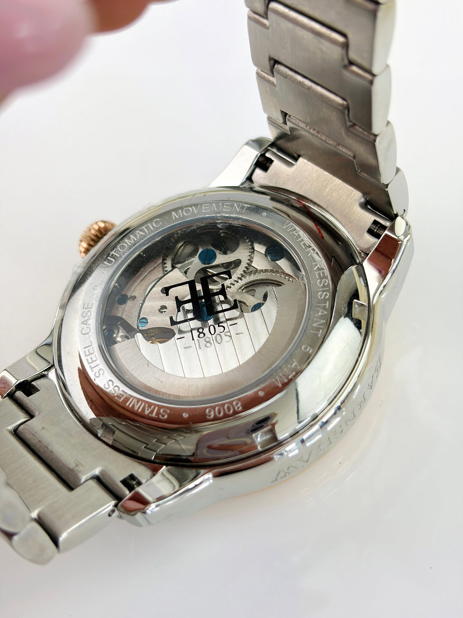 THOMAS EARNSHAW MENS DUAL TIME SKELETON WATCH WITH STAINLESS STEEL BRACELET - 3