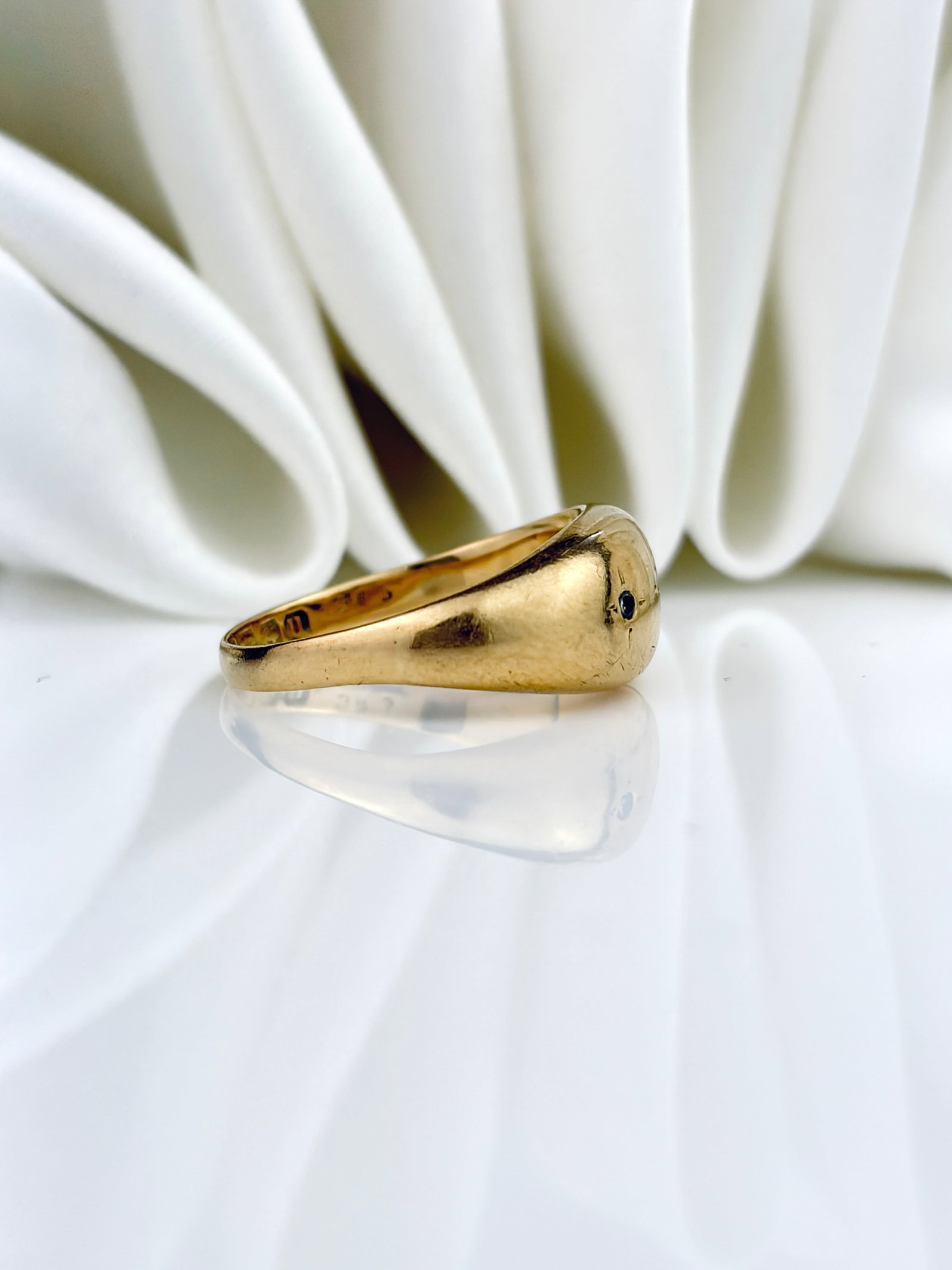 CHUNKY ANTIQUE 18CT YELLOW GOLD DIAMOND 3 STONE STAR RING - 2