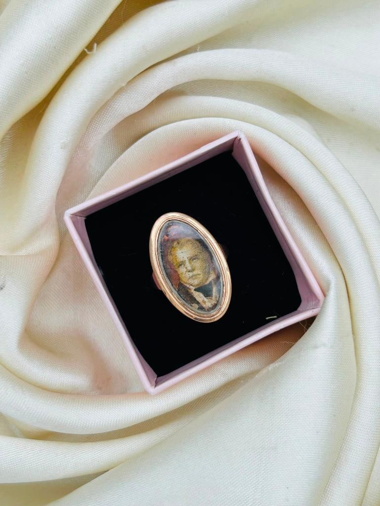 antique “sir walter scott” 1771-1835” gold ring - 5