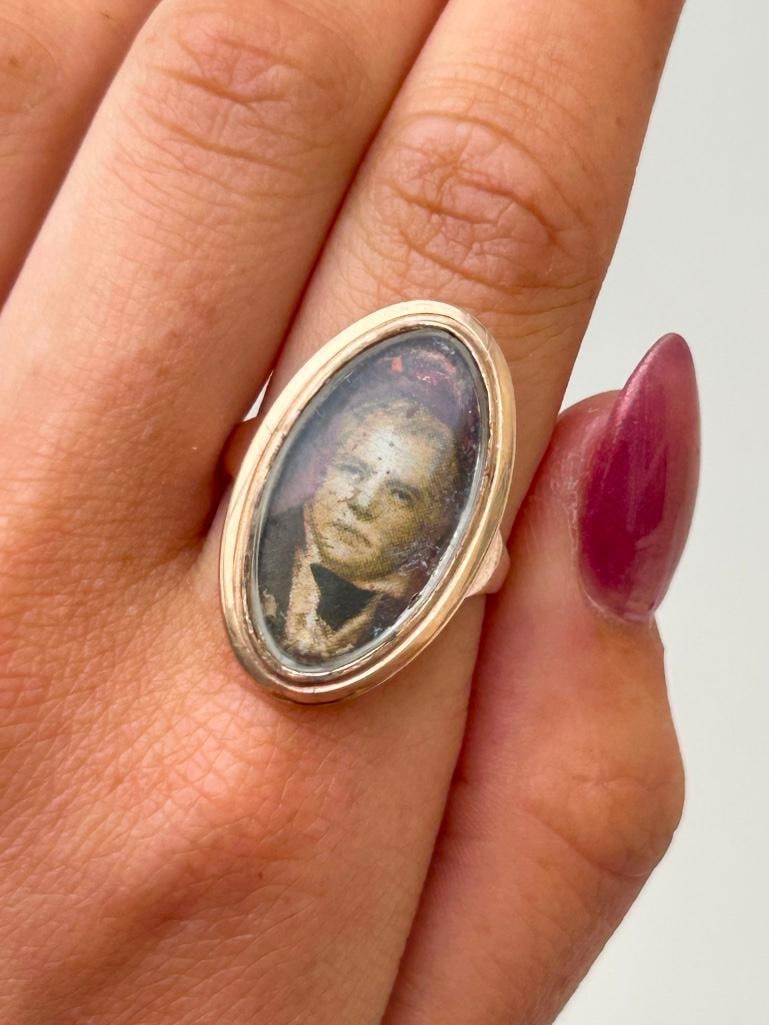 antique “sir walter scott” 1771-1835” gold ring - 8