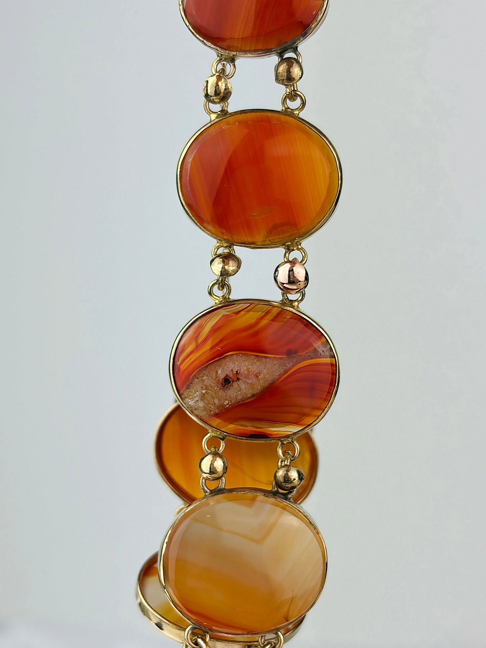 large antique agate bracelet c.1850: large antique agate bracelet c.1850