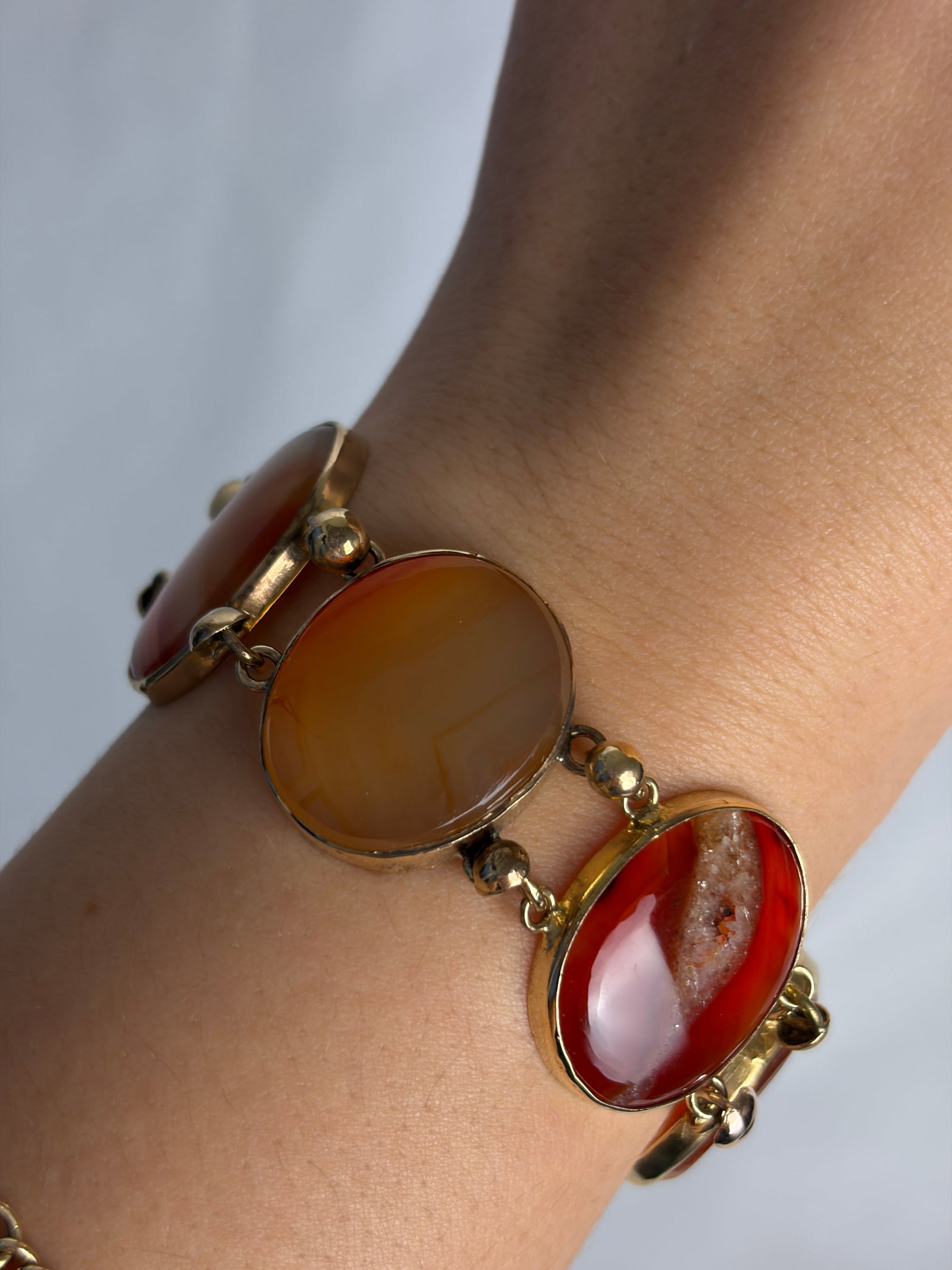 large antique agate bracelet c.1850 - 4