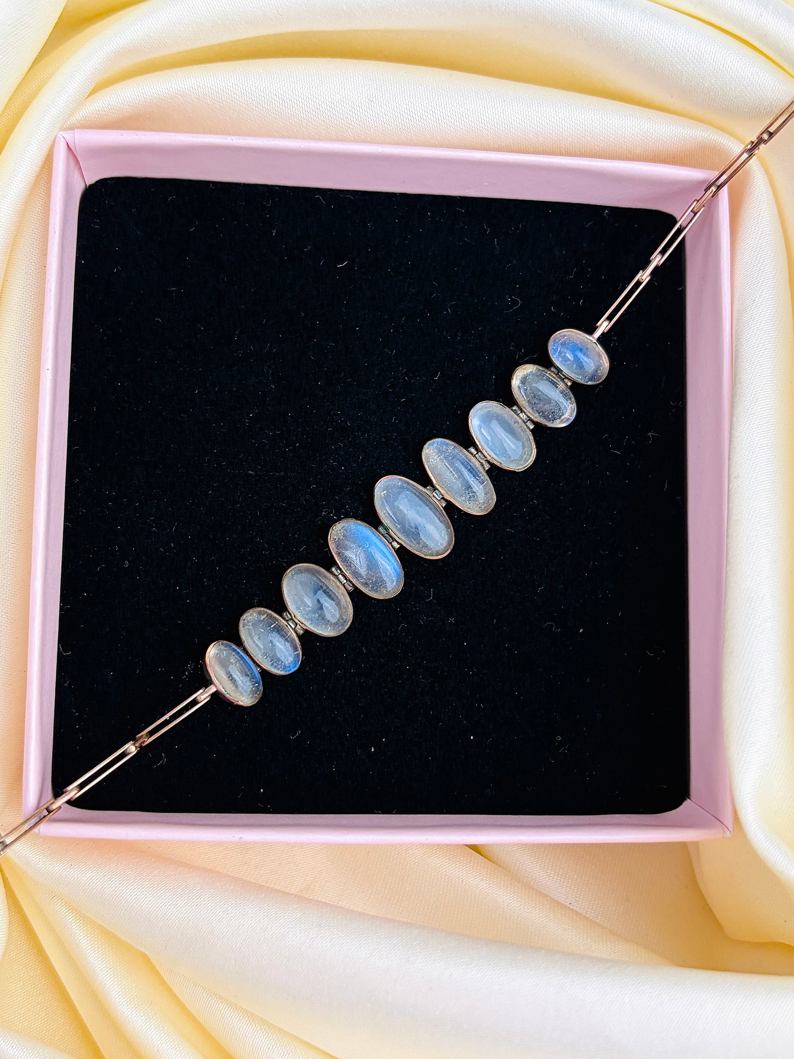 Antique Moonstone Line Bracelet - 7