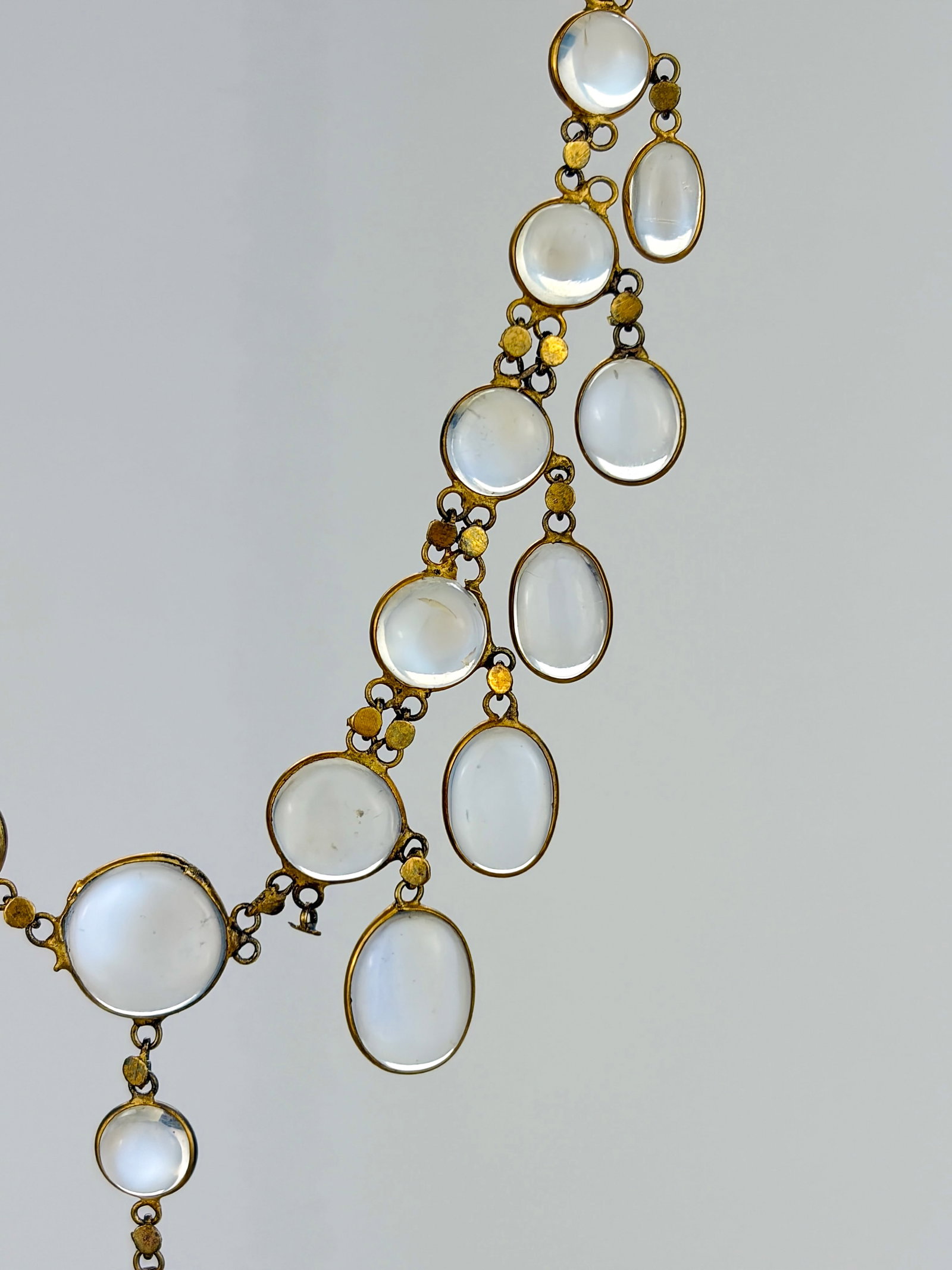 ANTIQUE GOLD MOONSTONE DROP NECKLACE - 2
