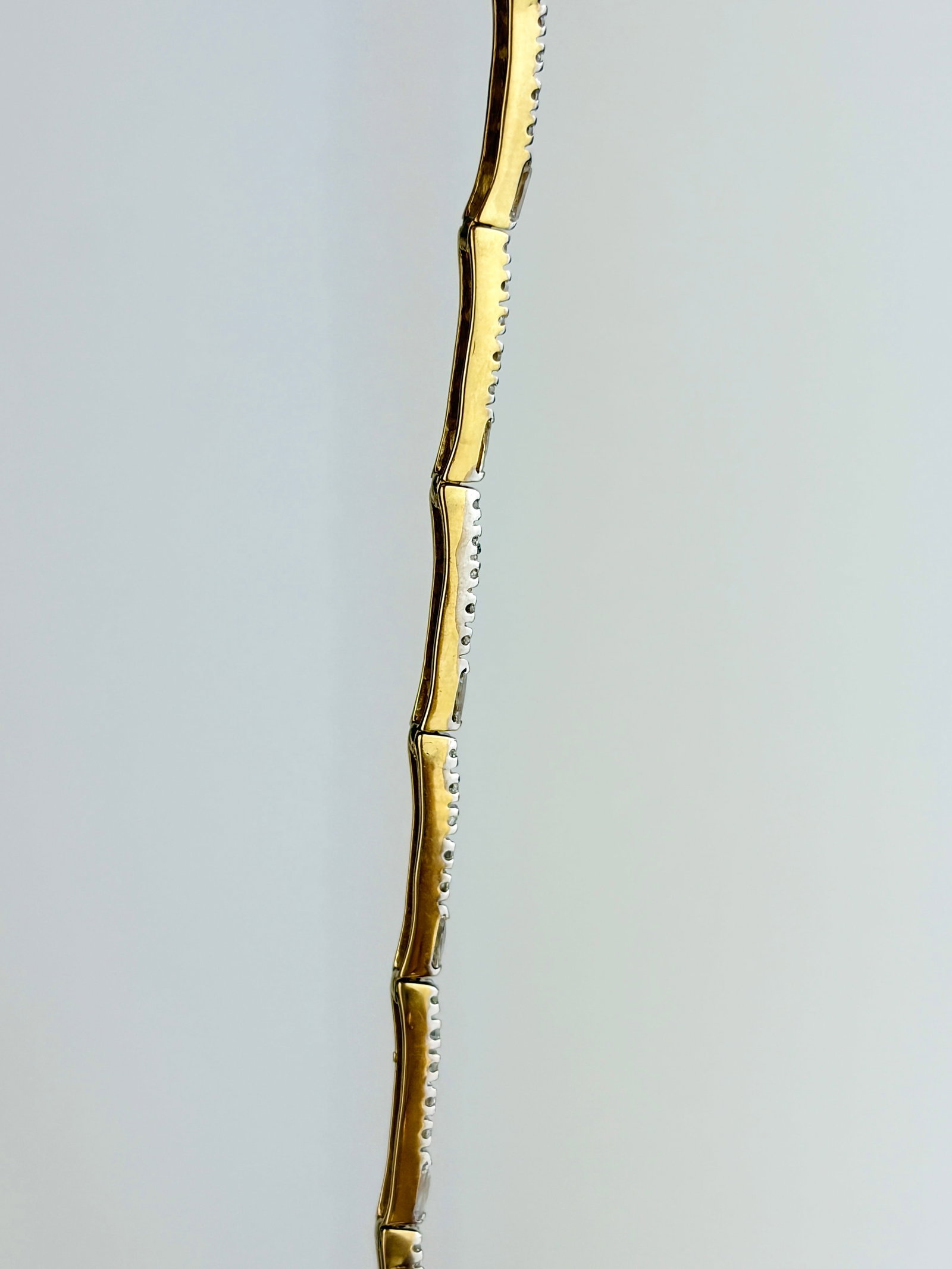 Vintage 14ct Yellow Gold White Stone Line Bracelet - 3