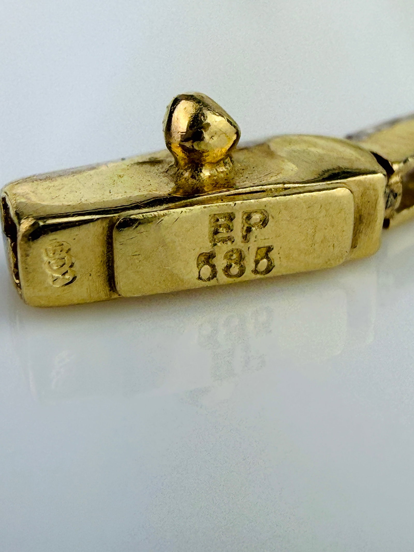 Vintage 14ct Yellow Gold White Stone Line Bracelet - 6