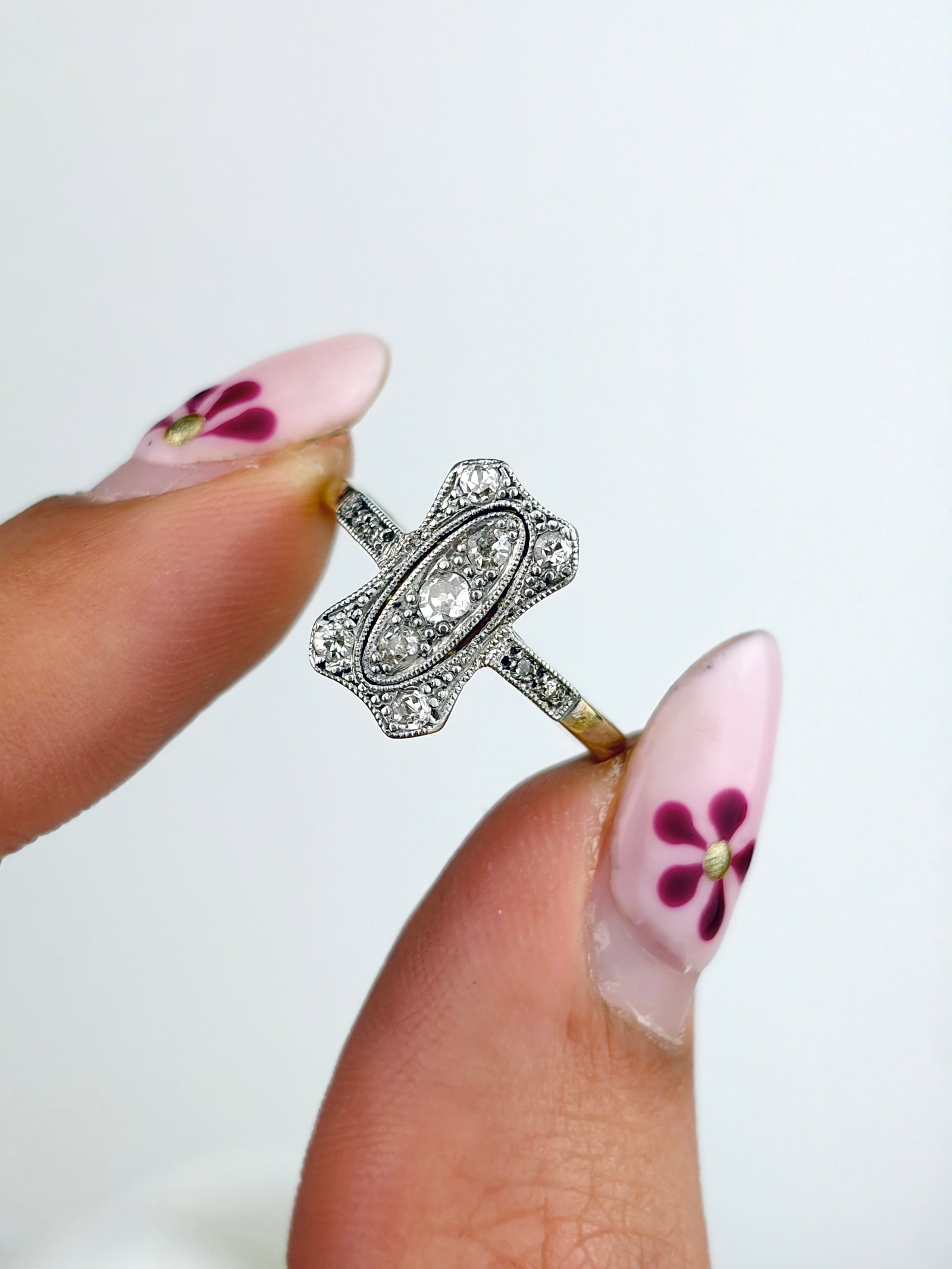 ANTIQUE ART DECO DIAMOND RING IN 18CT GOLD AND PLATINUM - 5