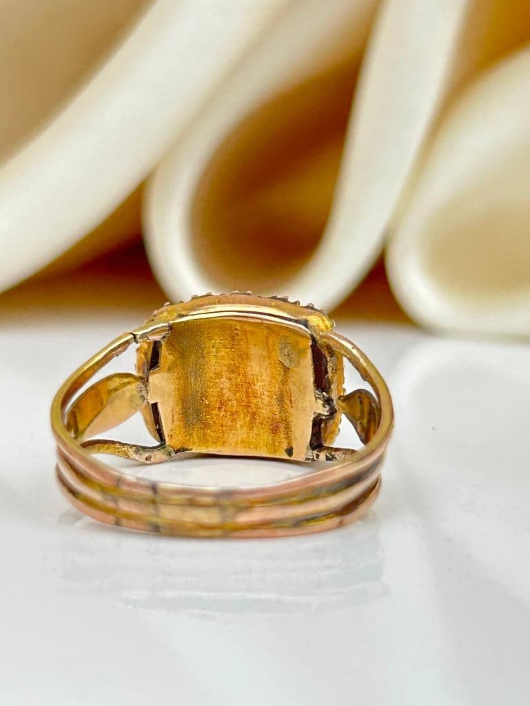 Antique 9ct Gold Rock Crystal and Pearl Ring - 2