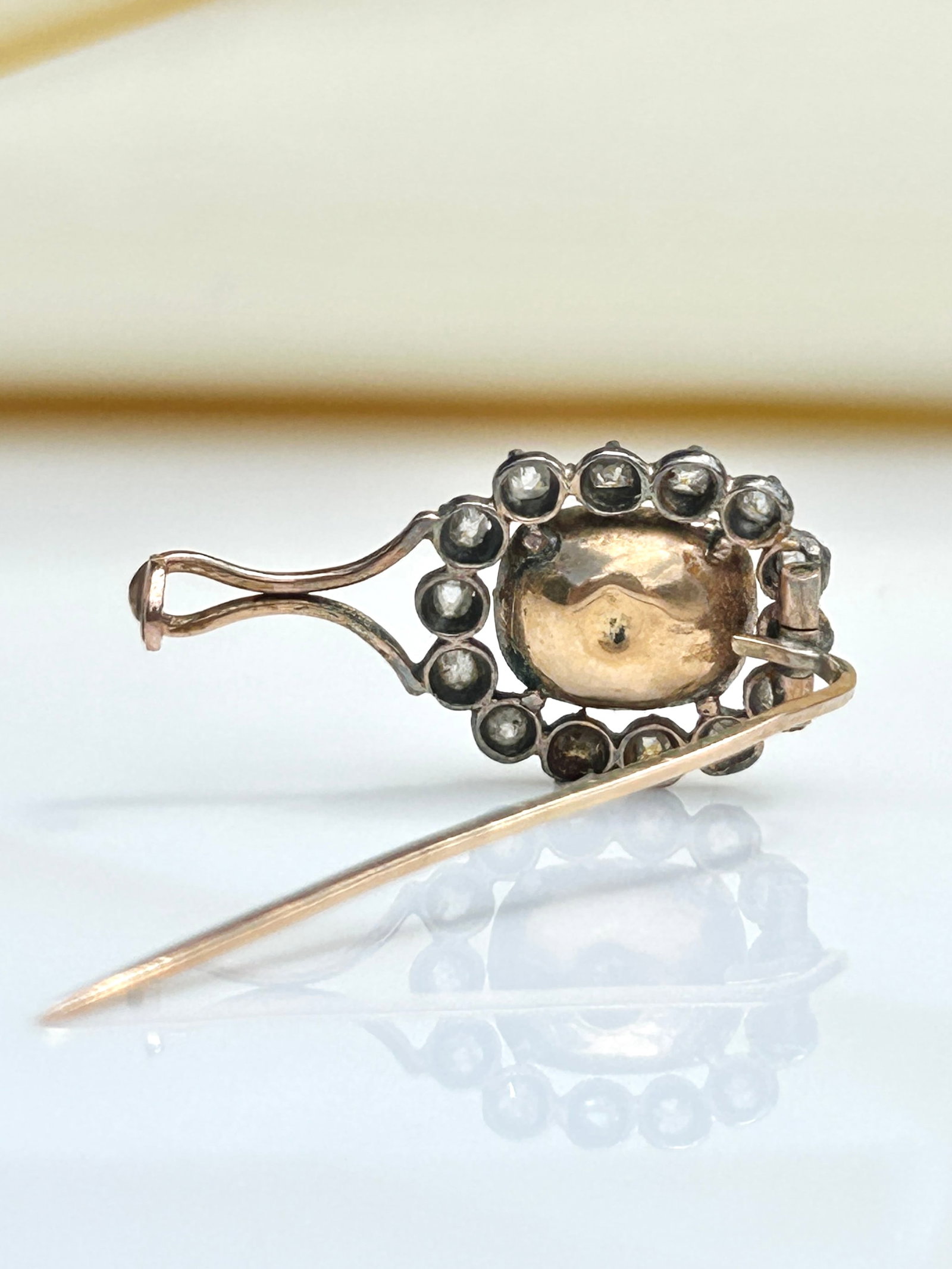 Antique outstanding halleys comet diamond and gold brooch - 4