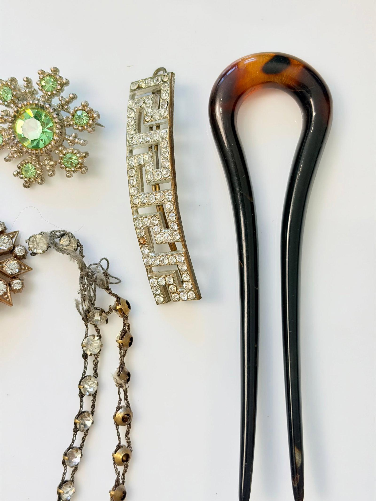 MIXED LOT- HAIR PIN, ANTIQUE PASTE ETC - 2