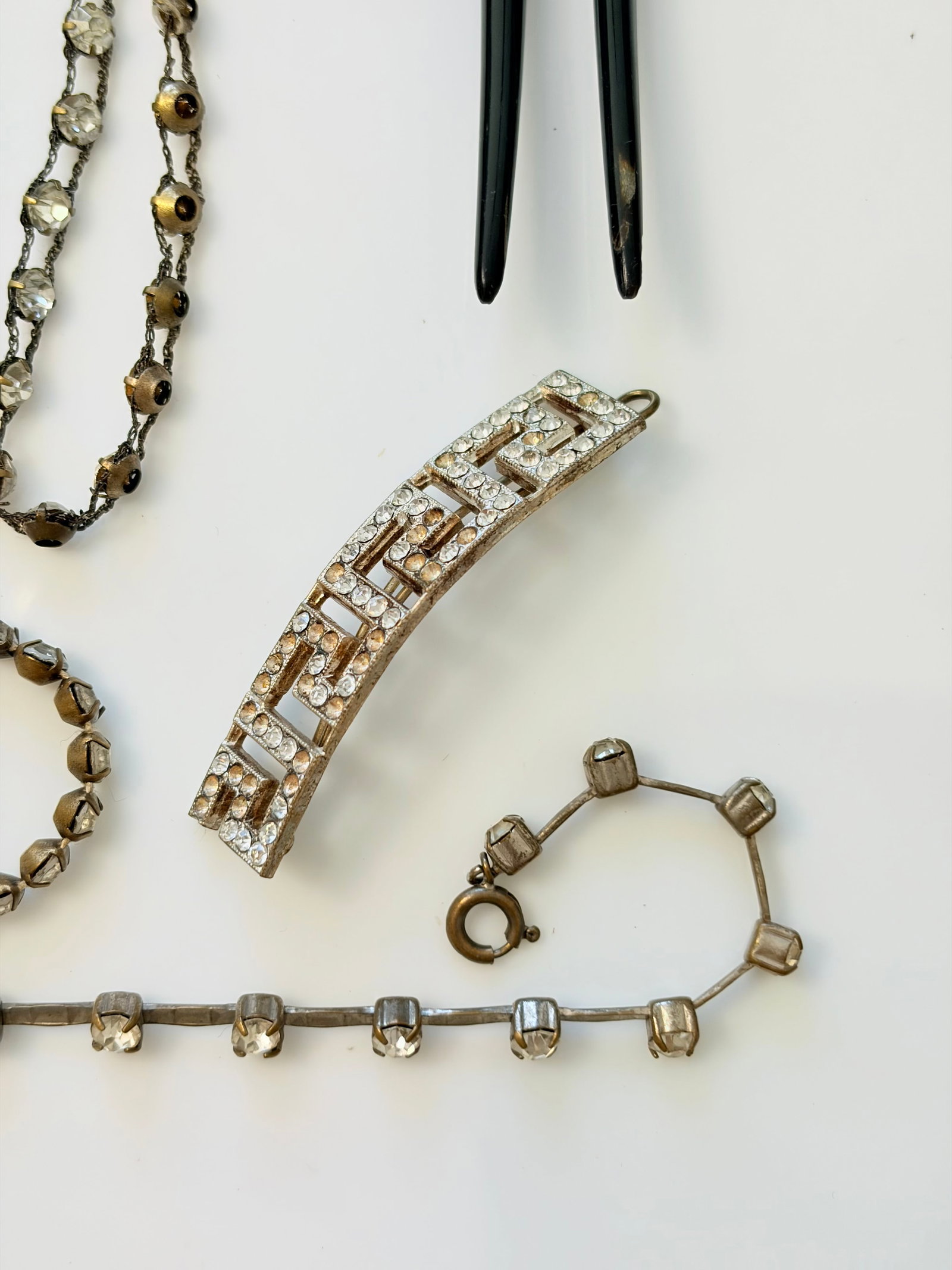 MIXED LOT- HAIR PIN, ANTIQUE PASTE ETC - 5