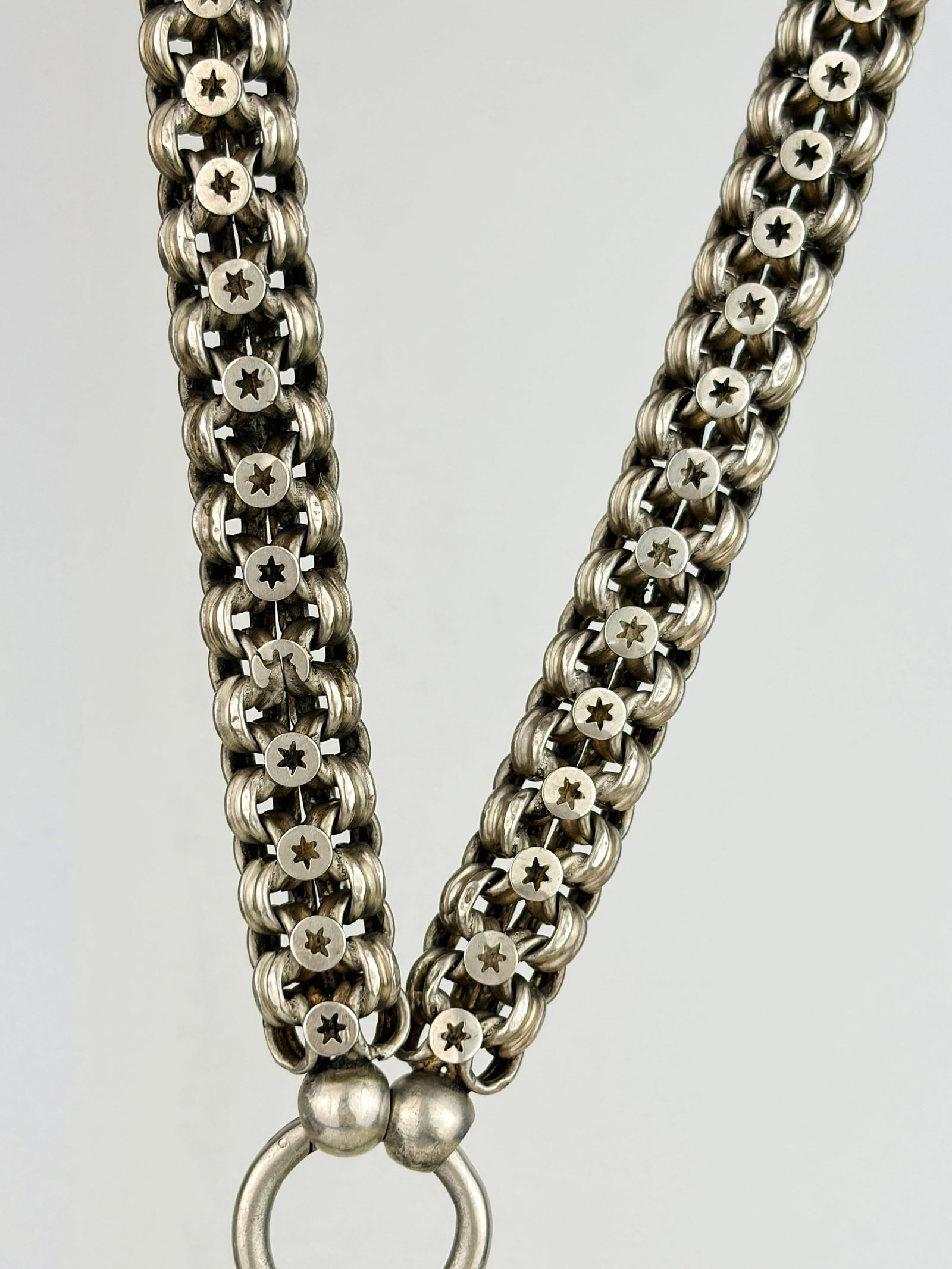 Antique Victorian Era Silver Collar and Bird Locket Necklace - 2