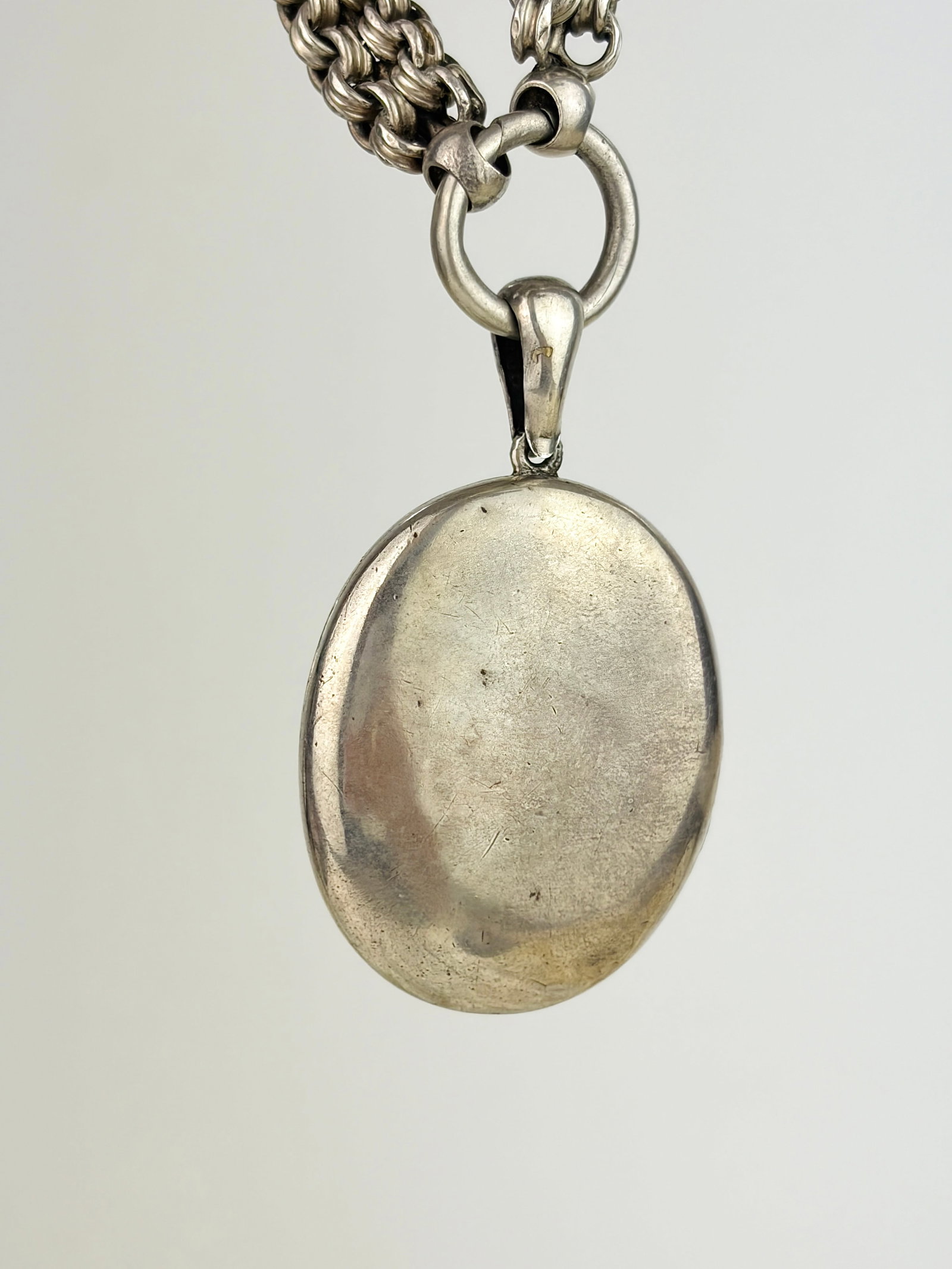 Antique Victorian Era Silver Collar and Bird Locket Necklace - 5