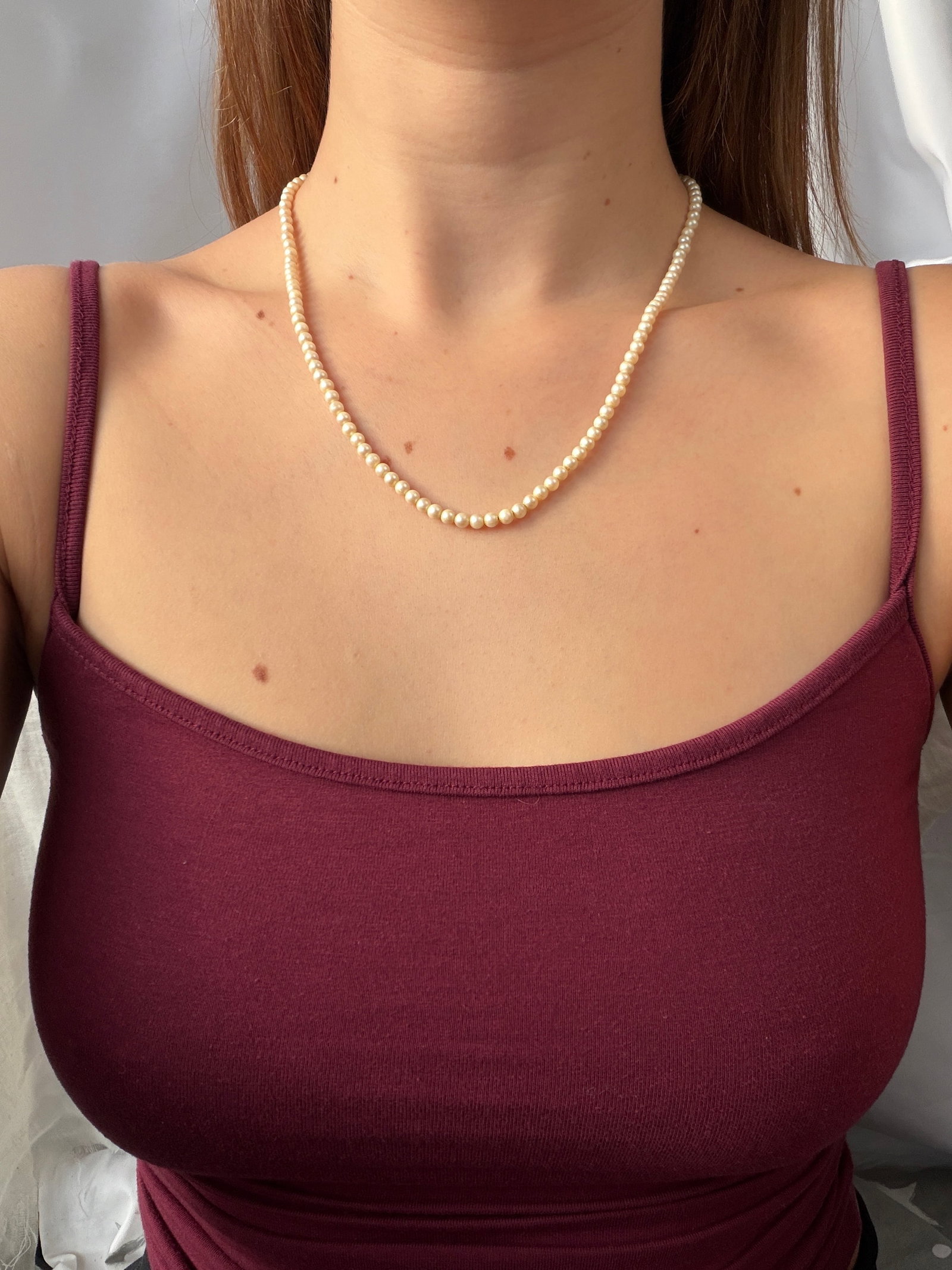 vintage 9ct gold clasp pearls necklace - 6