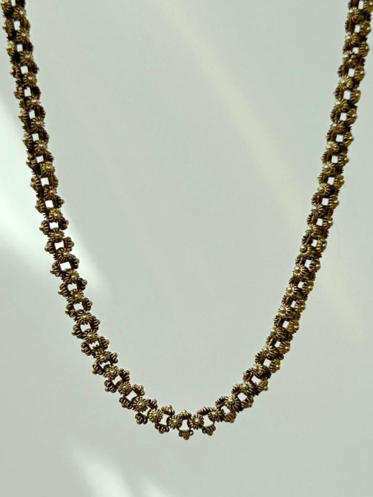 Antique Georgian Fancy Flower Link Chain - 5