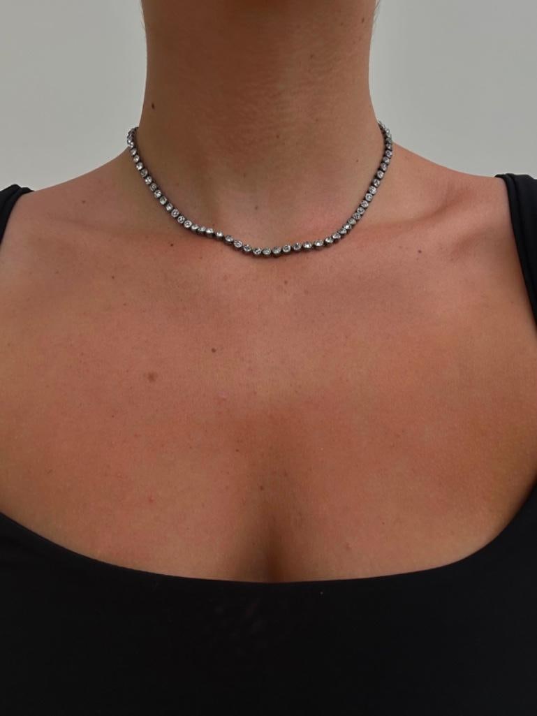 Wonderful Paste Rivière Necklace Silver - 3