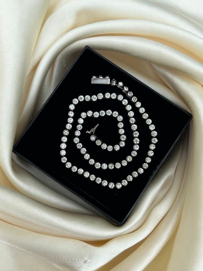 Wonderful Paste Rivière Necklace Silver - 4