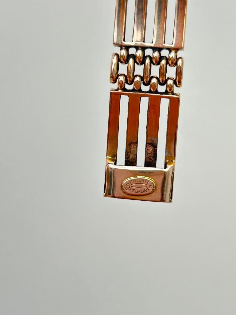 Antique Heavy 15ct Yellow Gold Fancy Gate Bracelet - 5